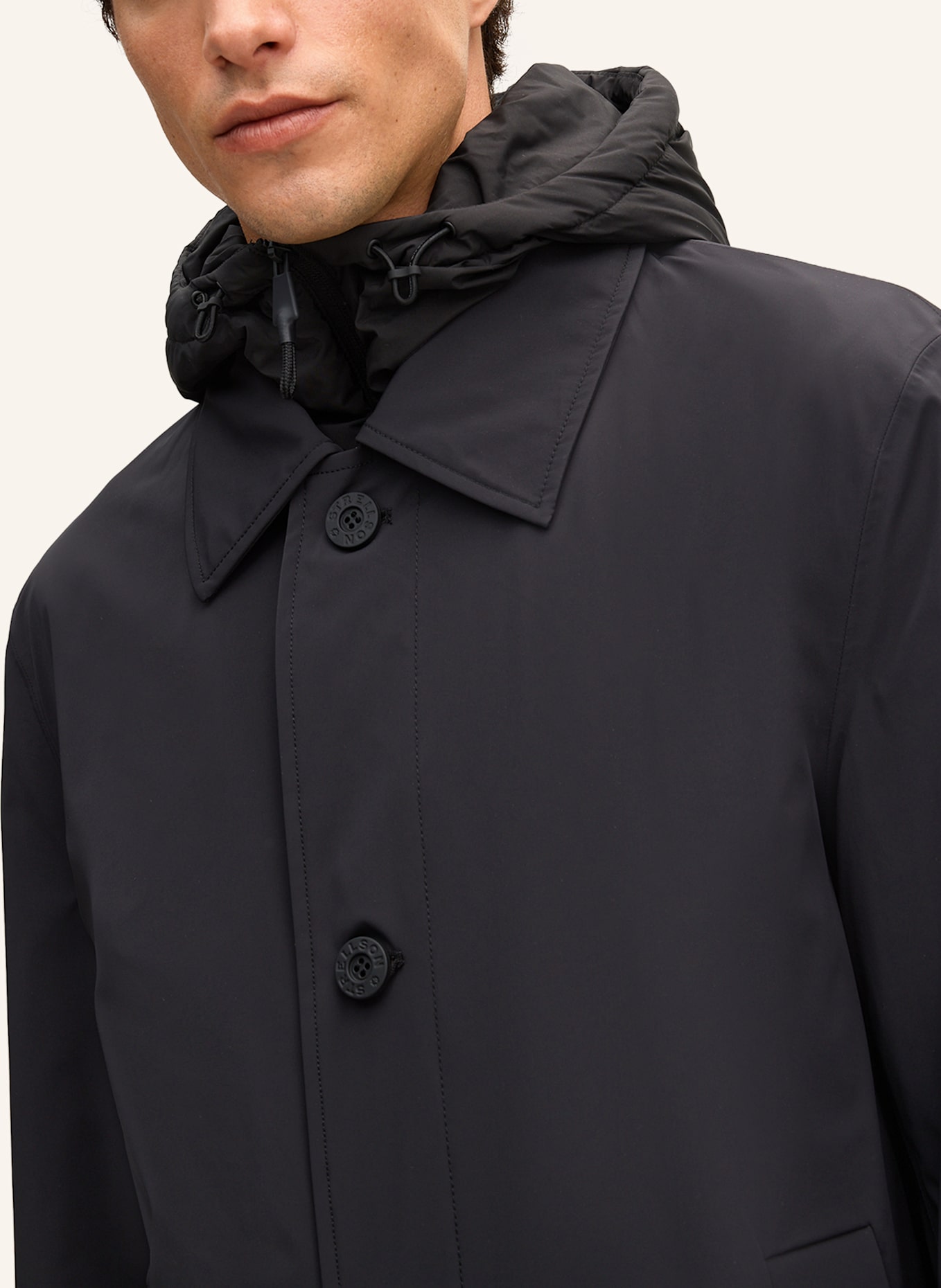 STRELLSON Regenmantel REGENMANTEL: SCHWARZ