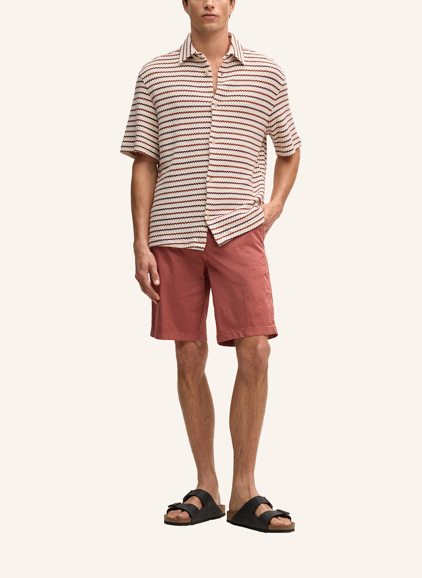 STRELLSON Strickhemd COLIN Regular Fit: BEIGE