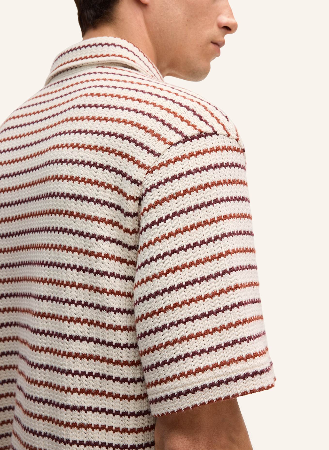 STRELLSON Strickhemd COLIN Regular Fit: BEIGE