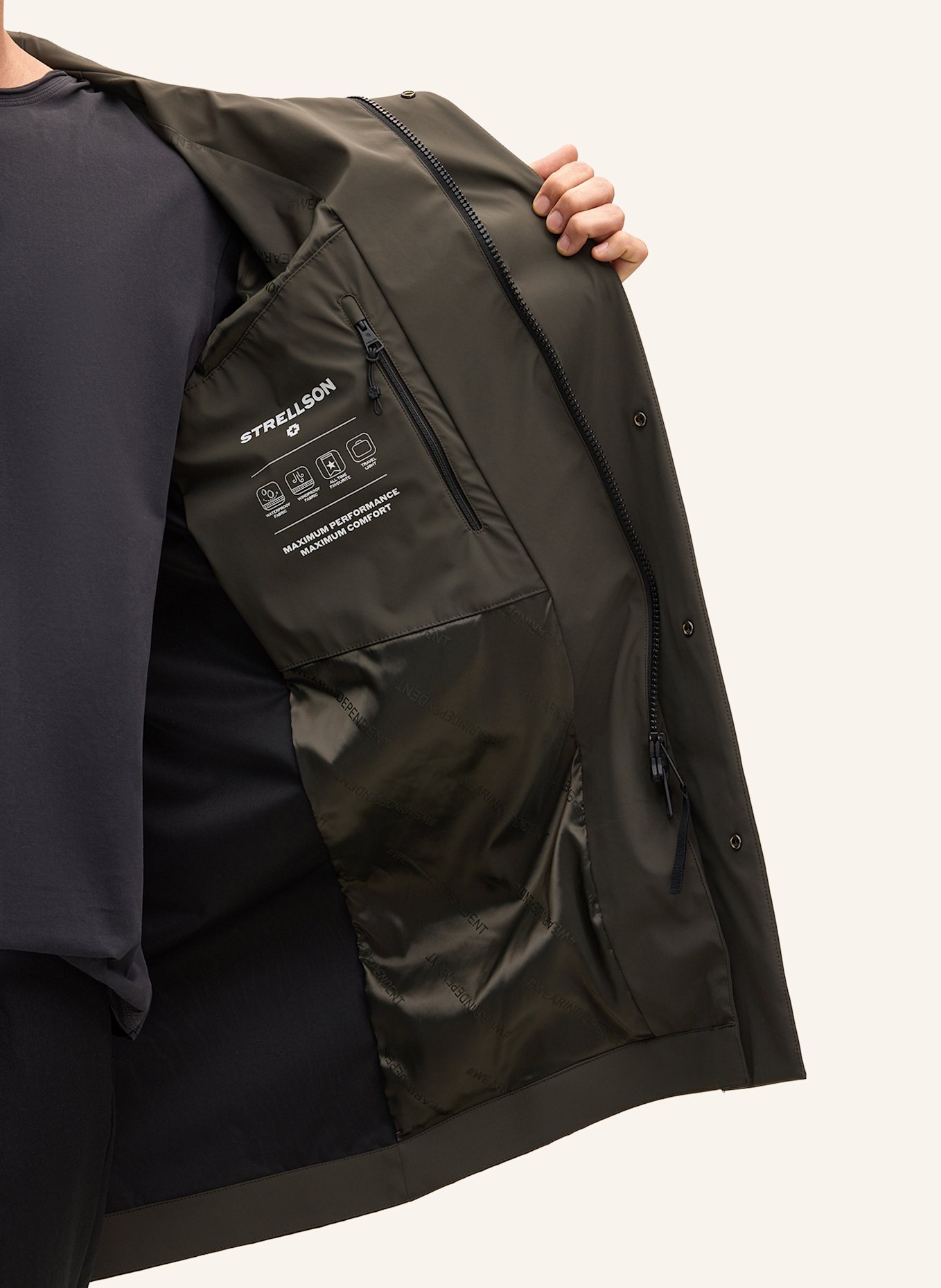 STRELLSON Parka: OLIV