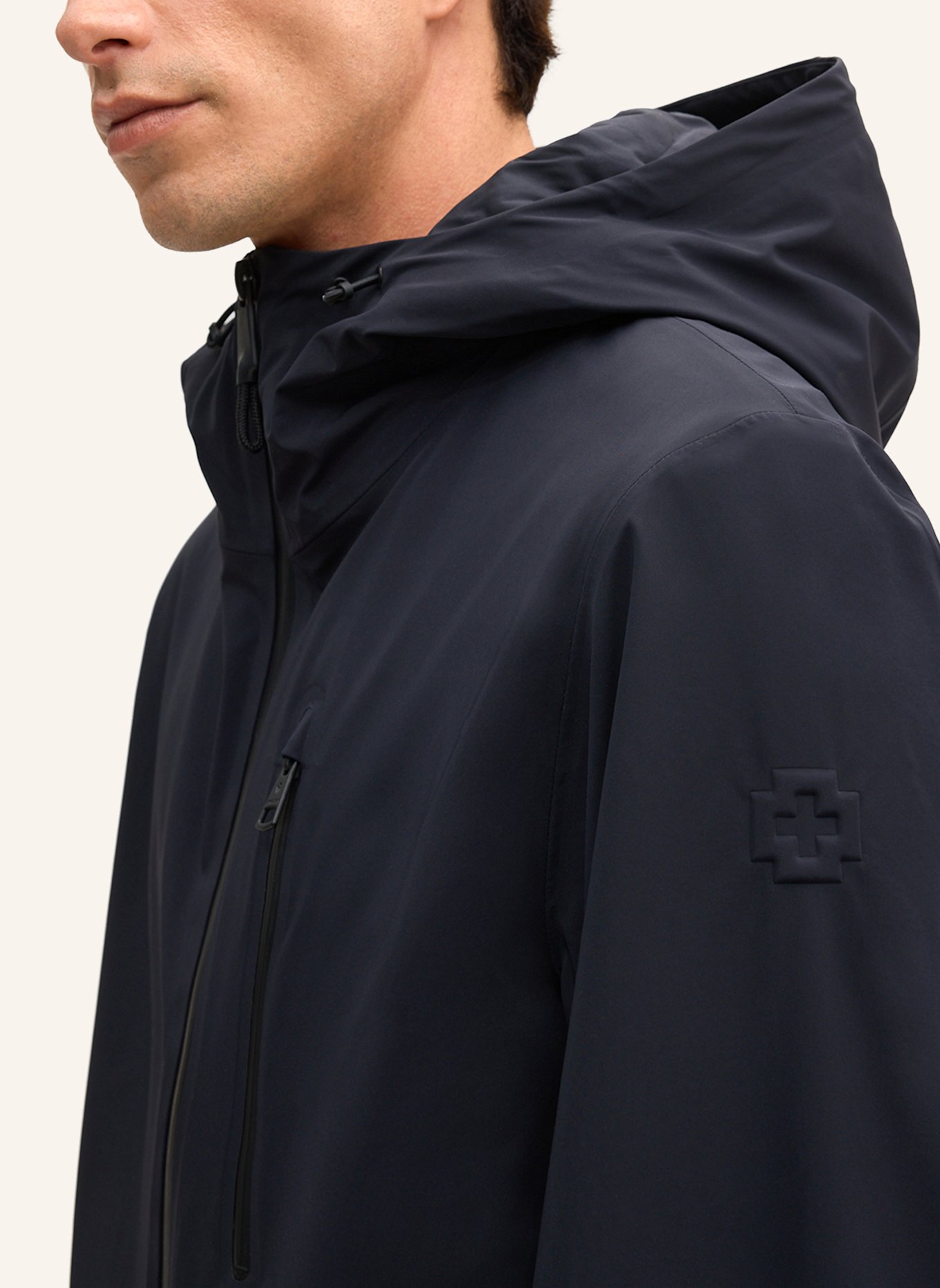 STRELLSON Windbreaker FLEX CROSS HOODY 2.0: DUNKELBLAU