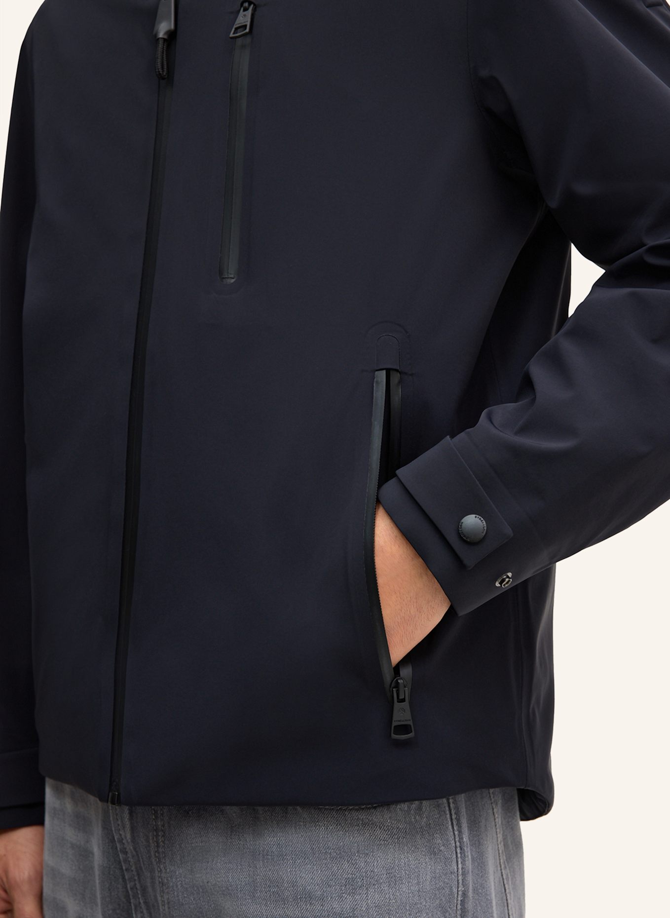 STRELLSON Windbreaker FLEX CROSS HOODY 2.0: DUNKELBLAU