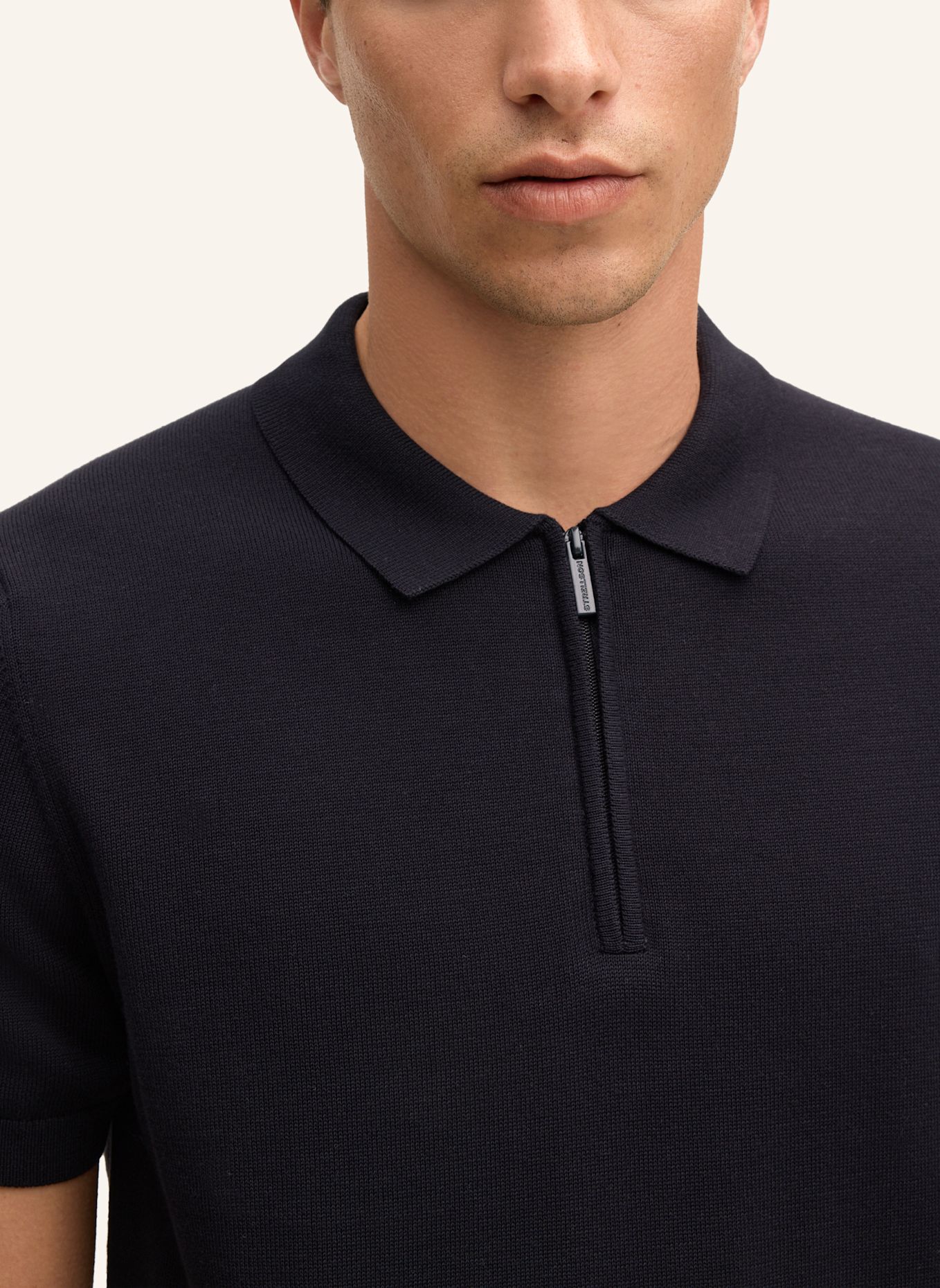 STRELLSON Zip-Poloshirt VINCENT: DUNKELBLAU