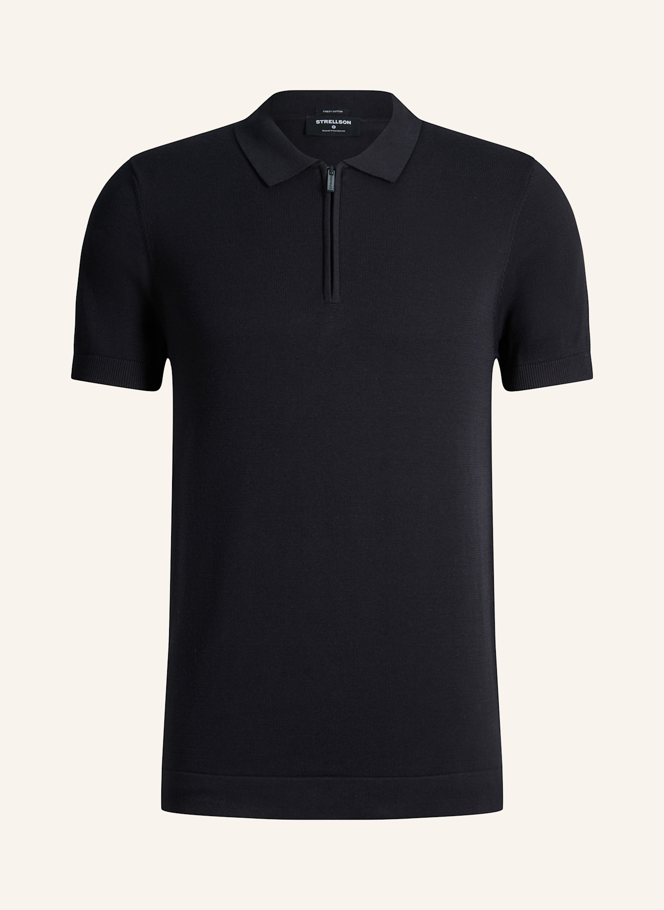 STRELLSON Zip-Poloshirt VINCENT: DUNKELBLAU