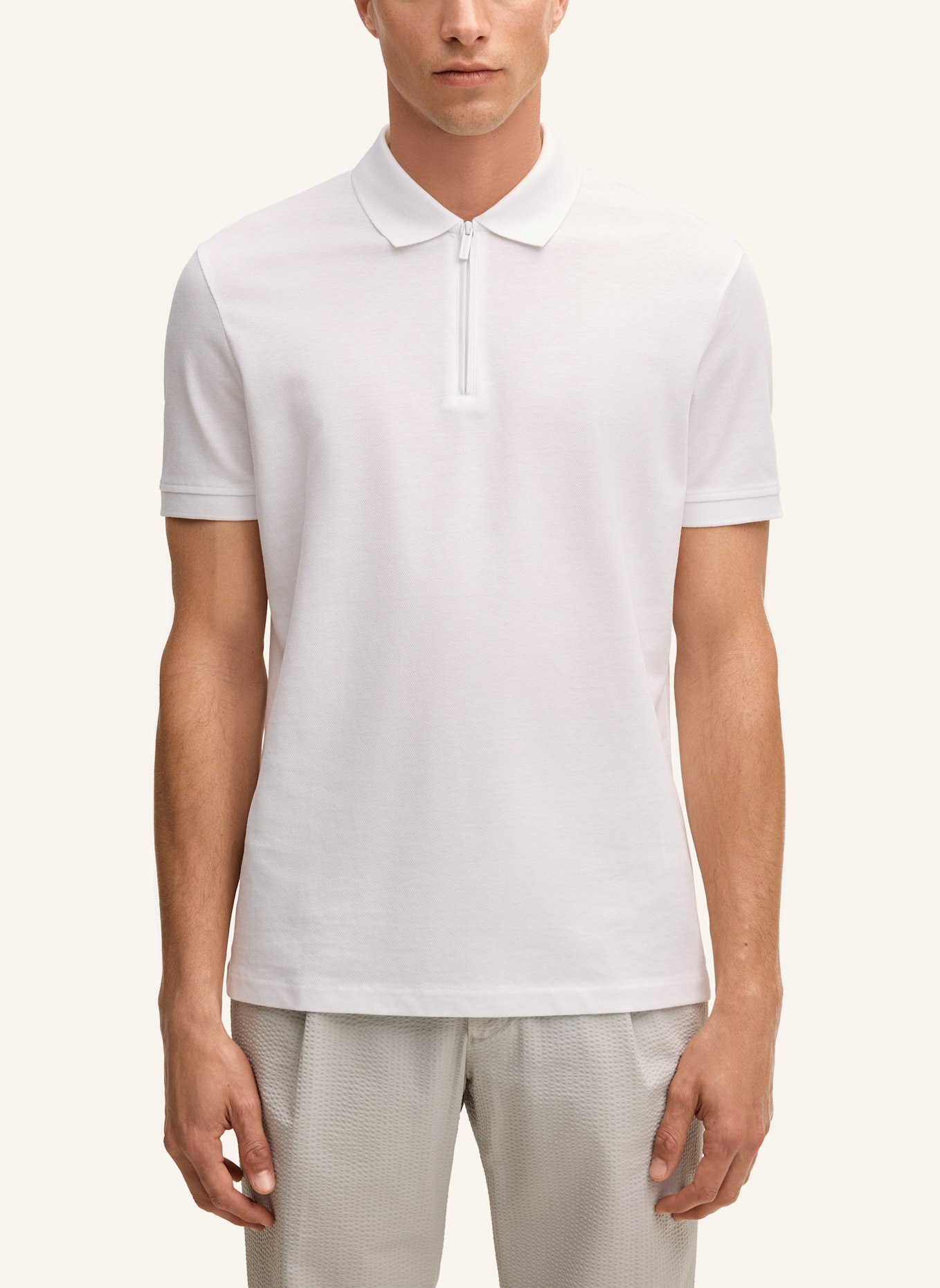STRELLSON Zip-Poloshirt PIRO: WEISS
