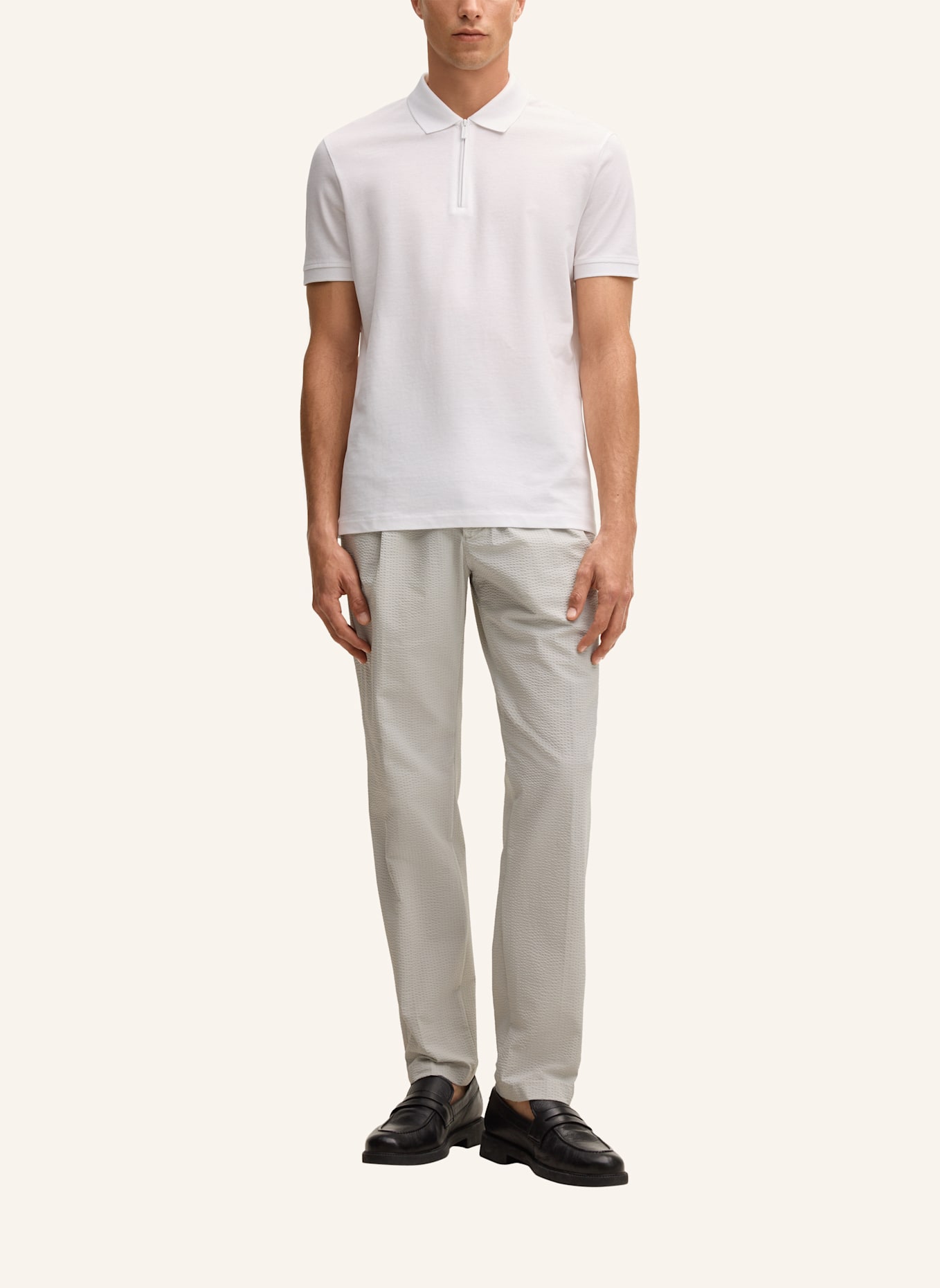 STRELLSON Zip-Poloshirt PIRO: WEISS