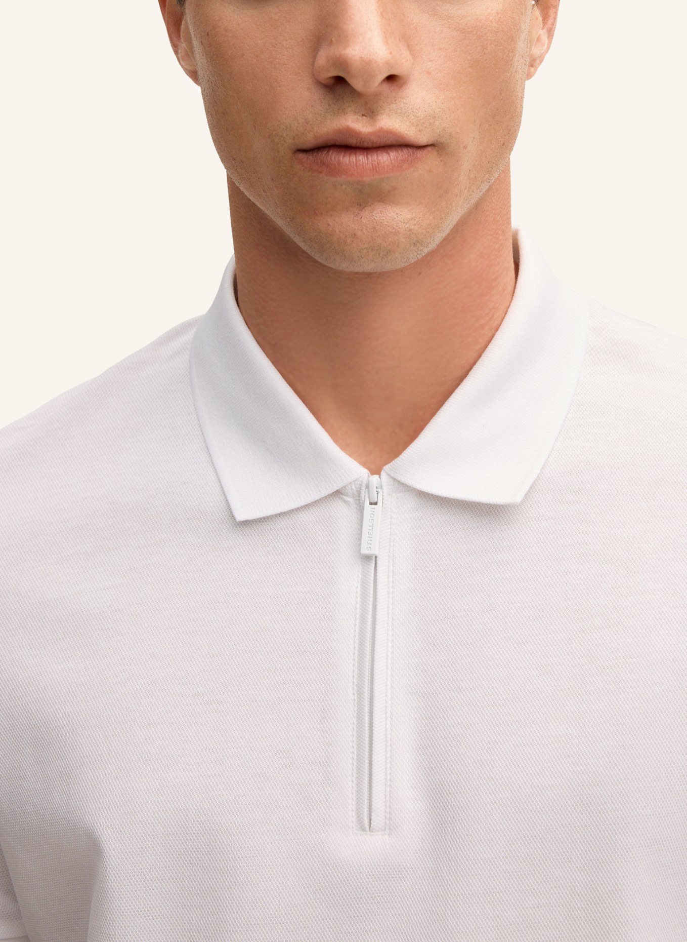 STRELLSON Zip-Poloshirt PIRO: WEISS