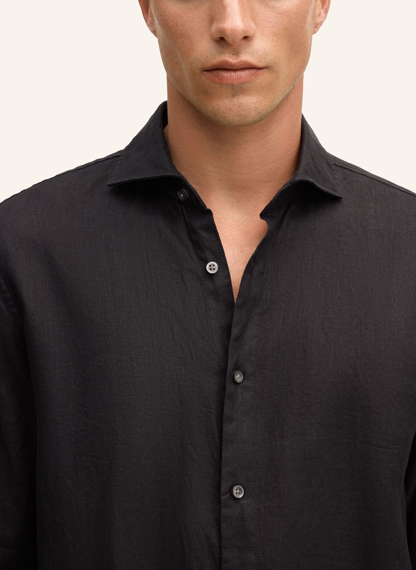 STRELLSON Leinenhemd CEASAR Slim Fit: SCHWARZ