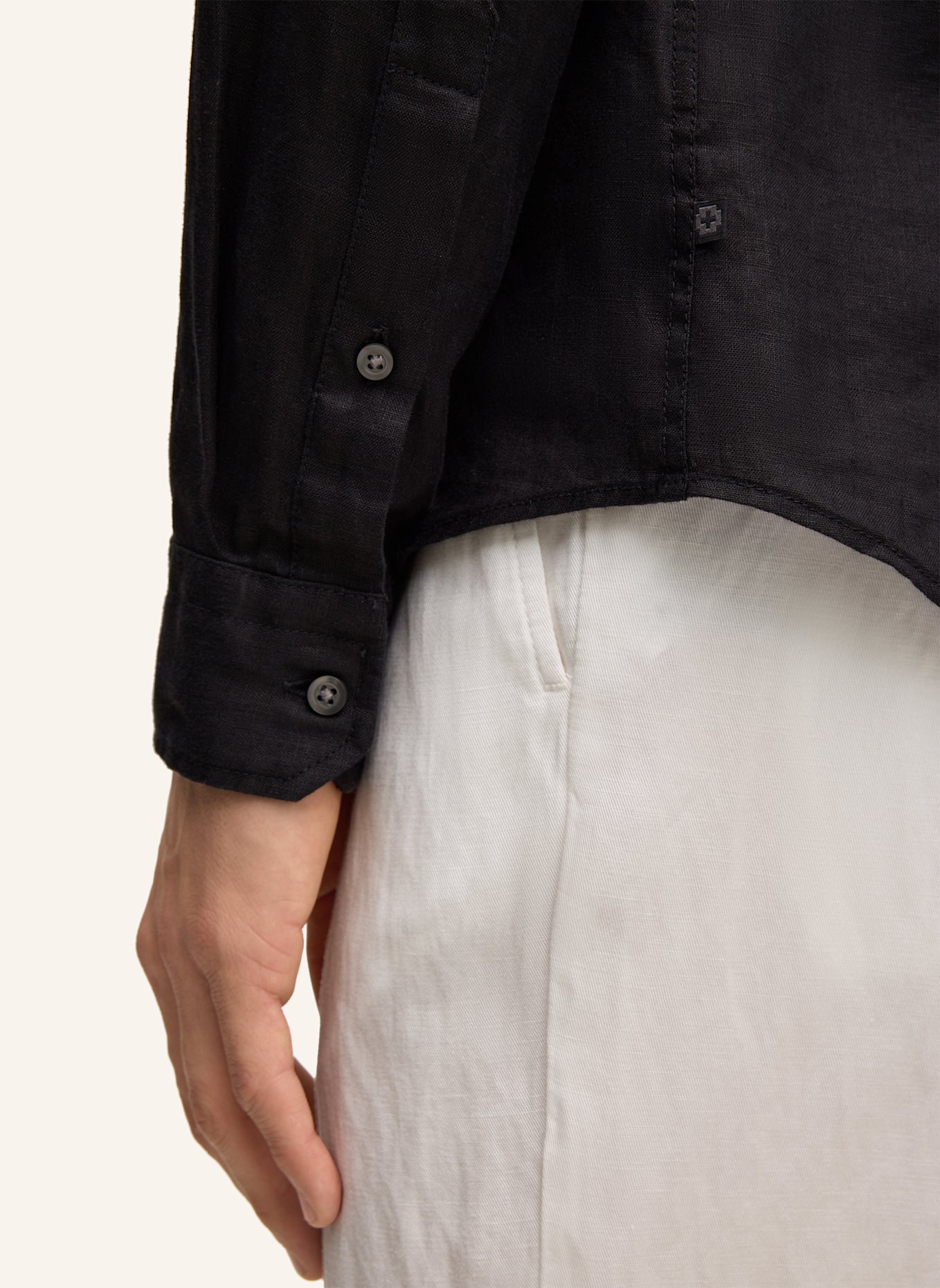 STRELLSON Leinenhemd CEASAR Slim Fit: SCHWARZ