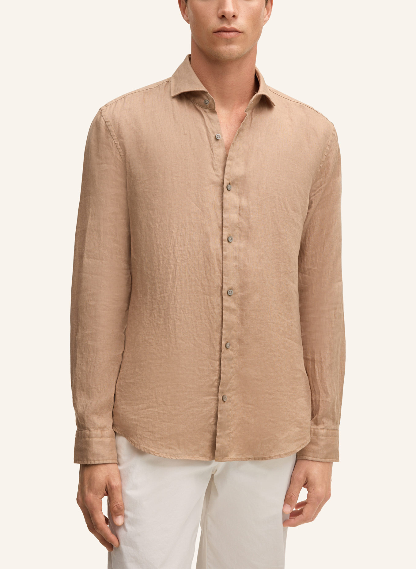 STRELLSON Leinenhemd CEASAR Slim Fit: BEIGE