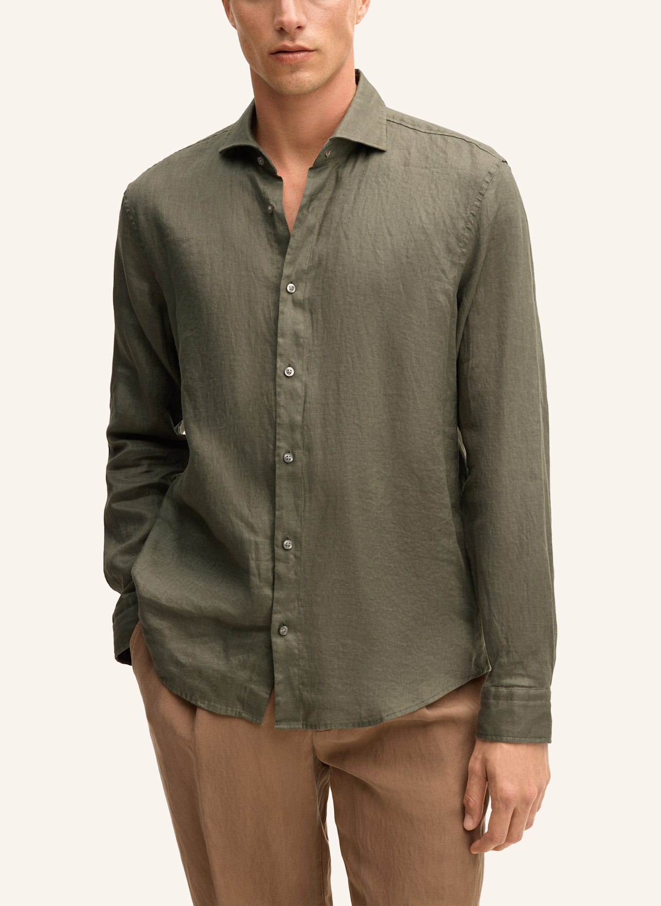 STRELLSON Leinenhemd CEASAR Slim Fit: GRÜN