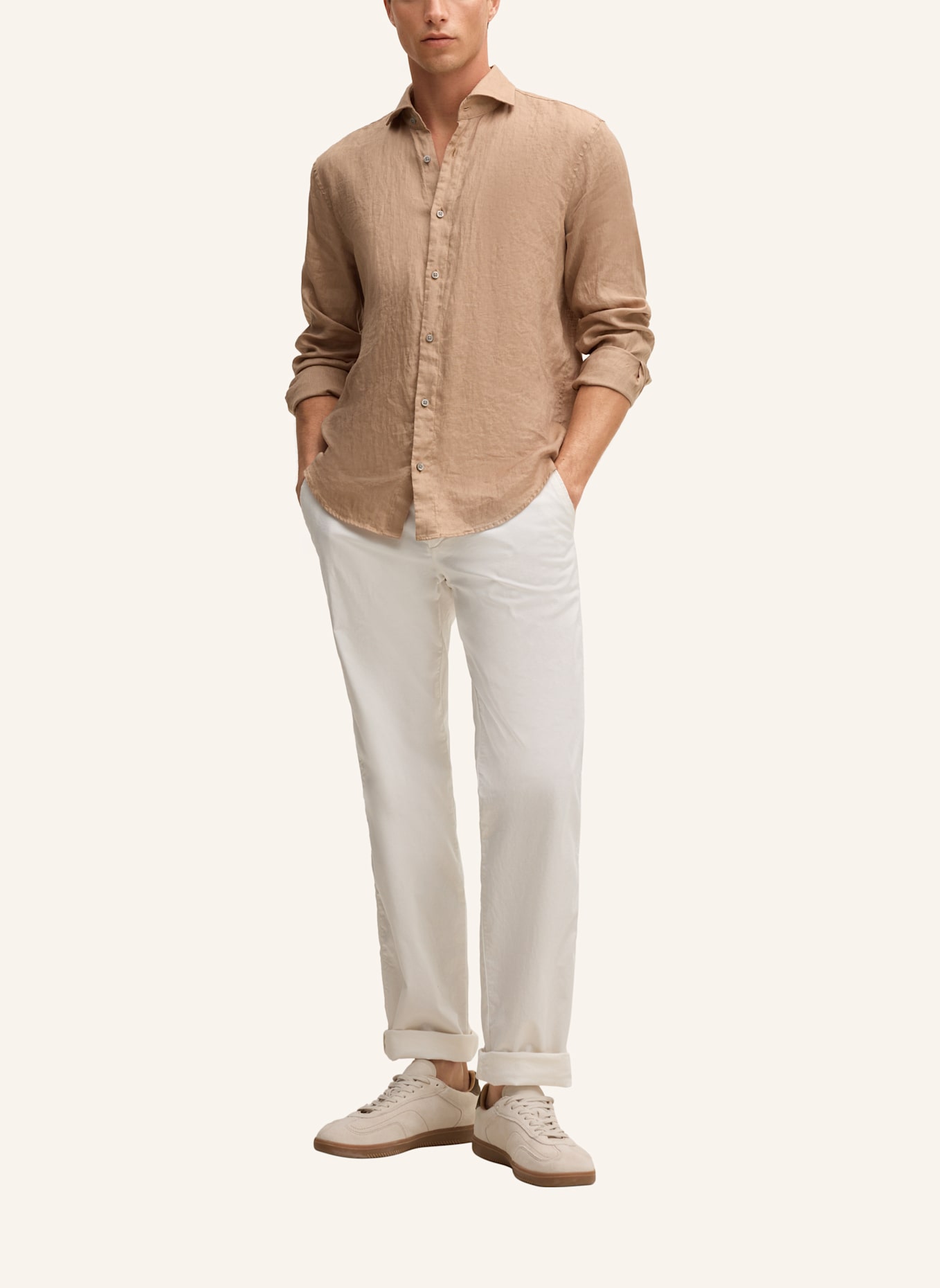 STRELLSON Leinenhemd CEASAR Slim Fit: BEIGE