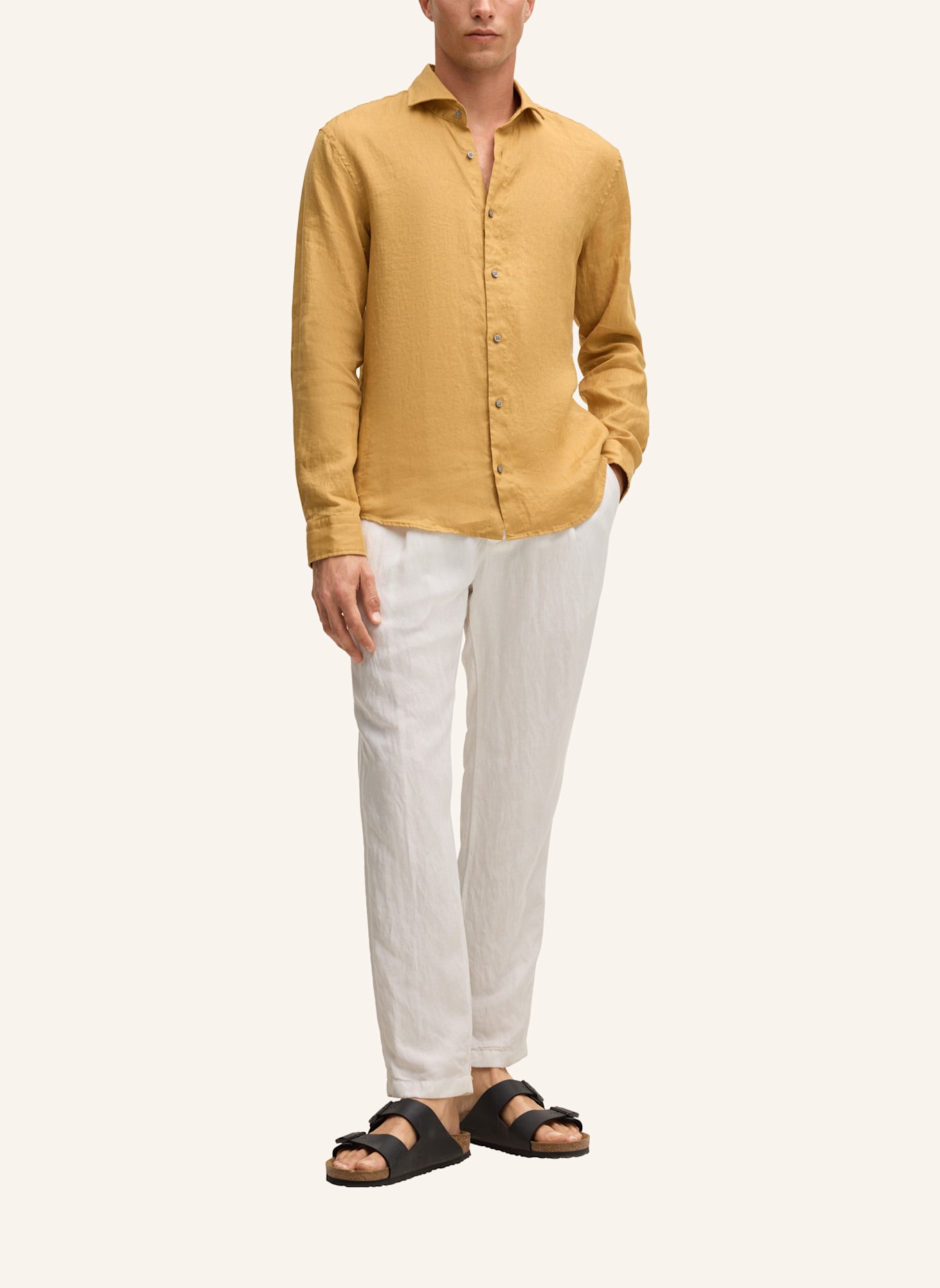 STRELLSON Leinenhemd CEASAR Slim Fit: GELB