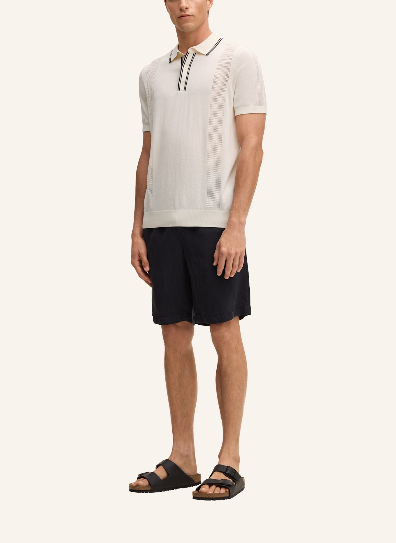 STRELLSON Strick-Poloshirt VINCENT: WEISS