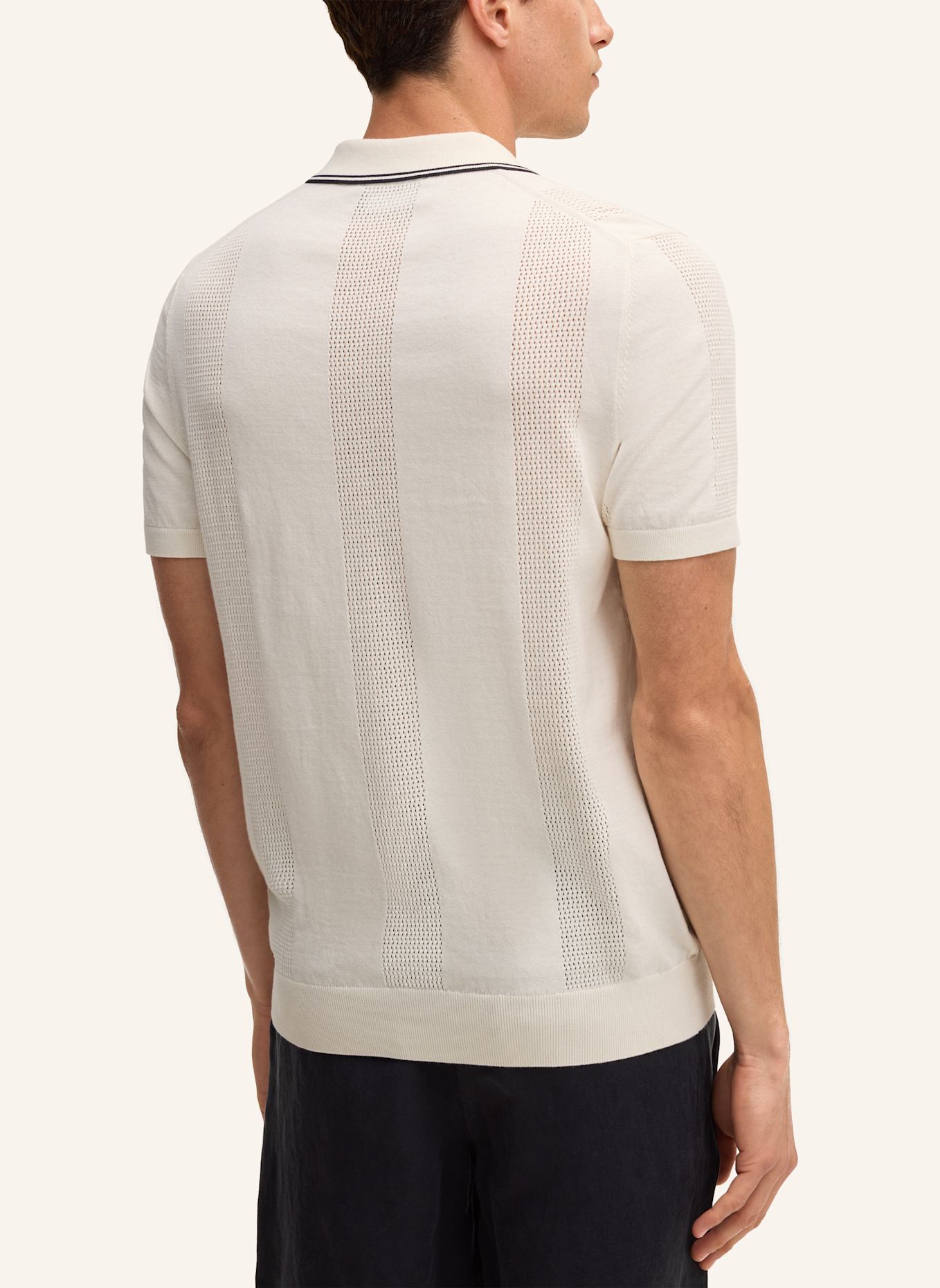 STRELLSON Strick-Poloshirt VINCENT: WEISS