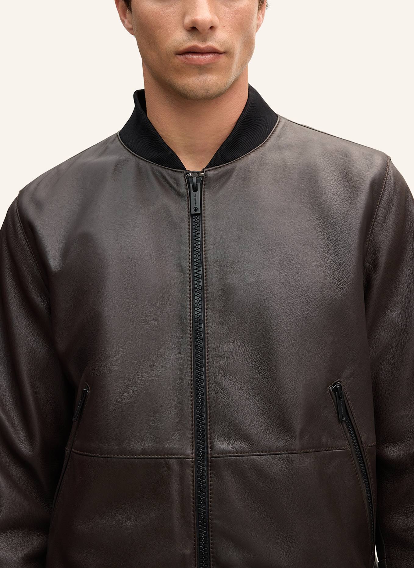 STRELLSON Lederjacke: DUNKELBRAUN