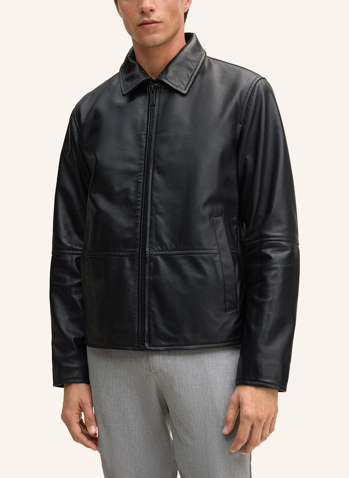 STRELLSON Lederjacke: SCHWARZ