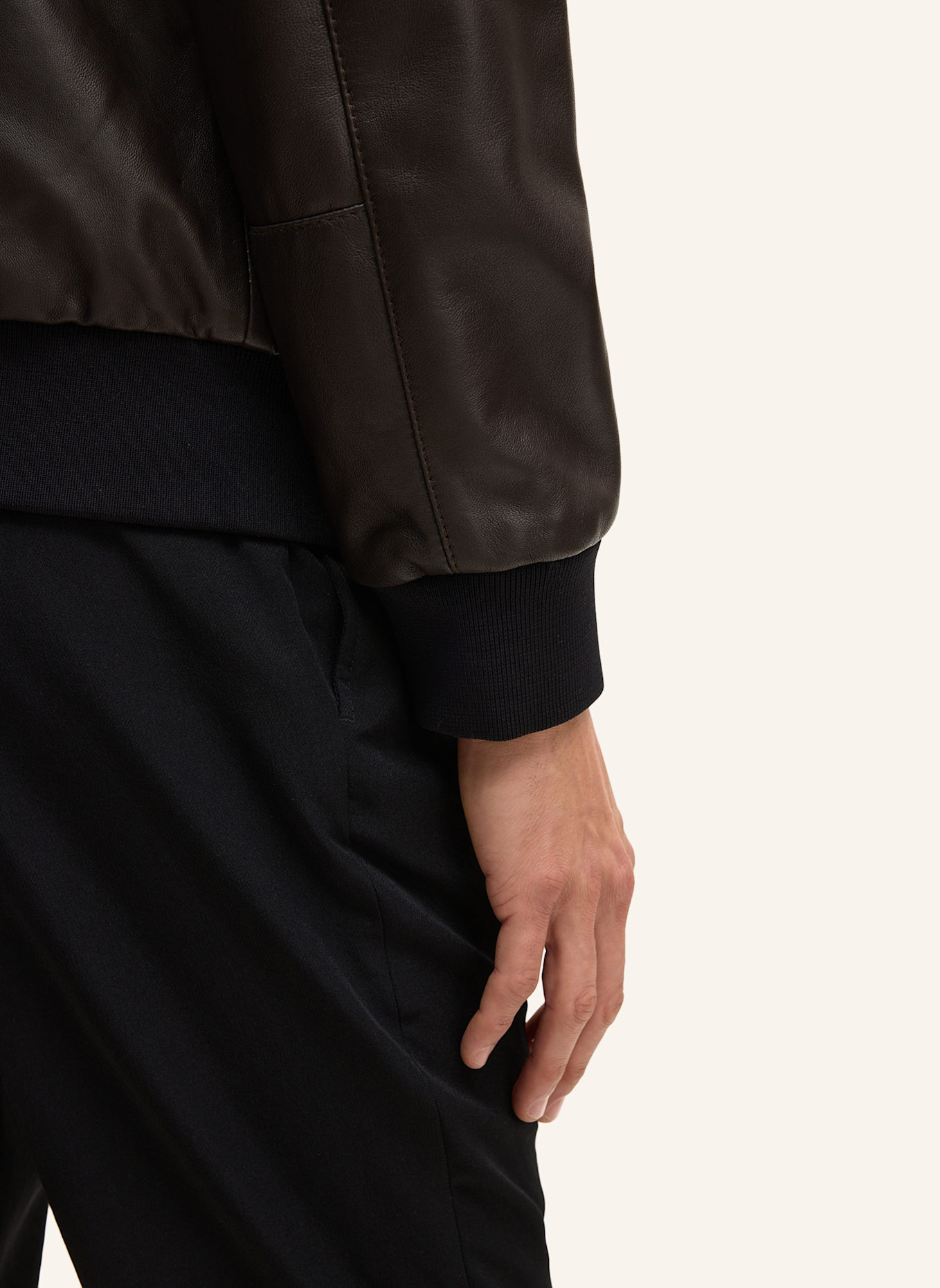 STRELLSON Lederjacke: DUNKELBRAUN