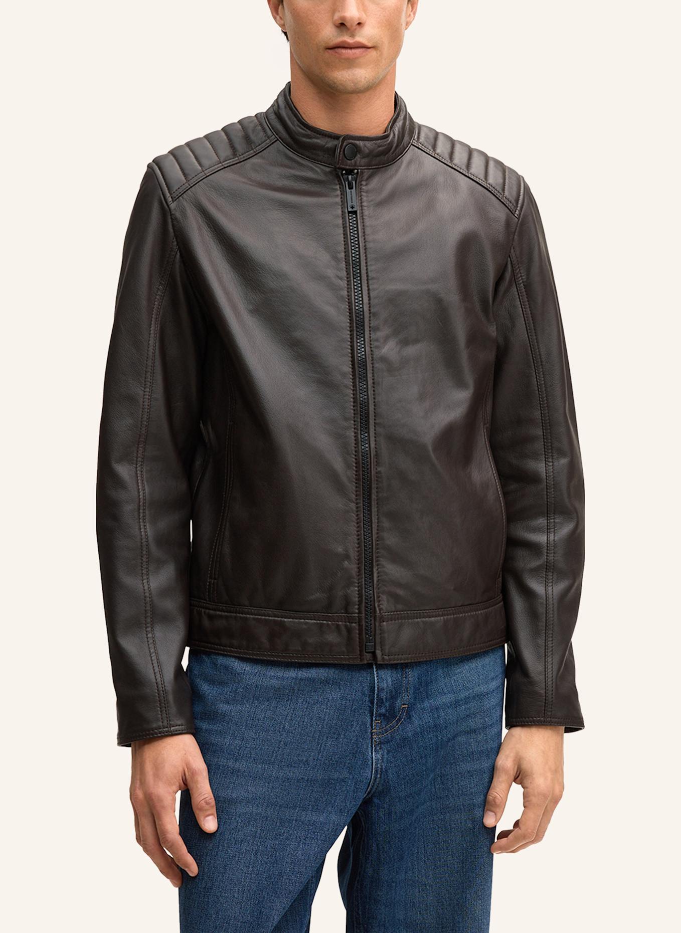 STRELLSON Lederjacke: DUNKELBRAUN