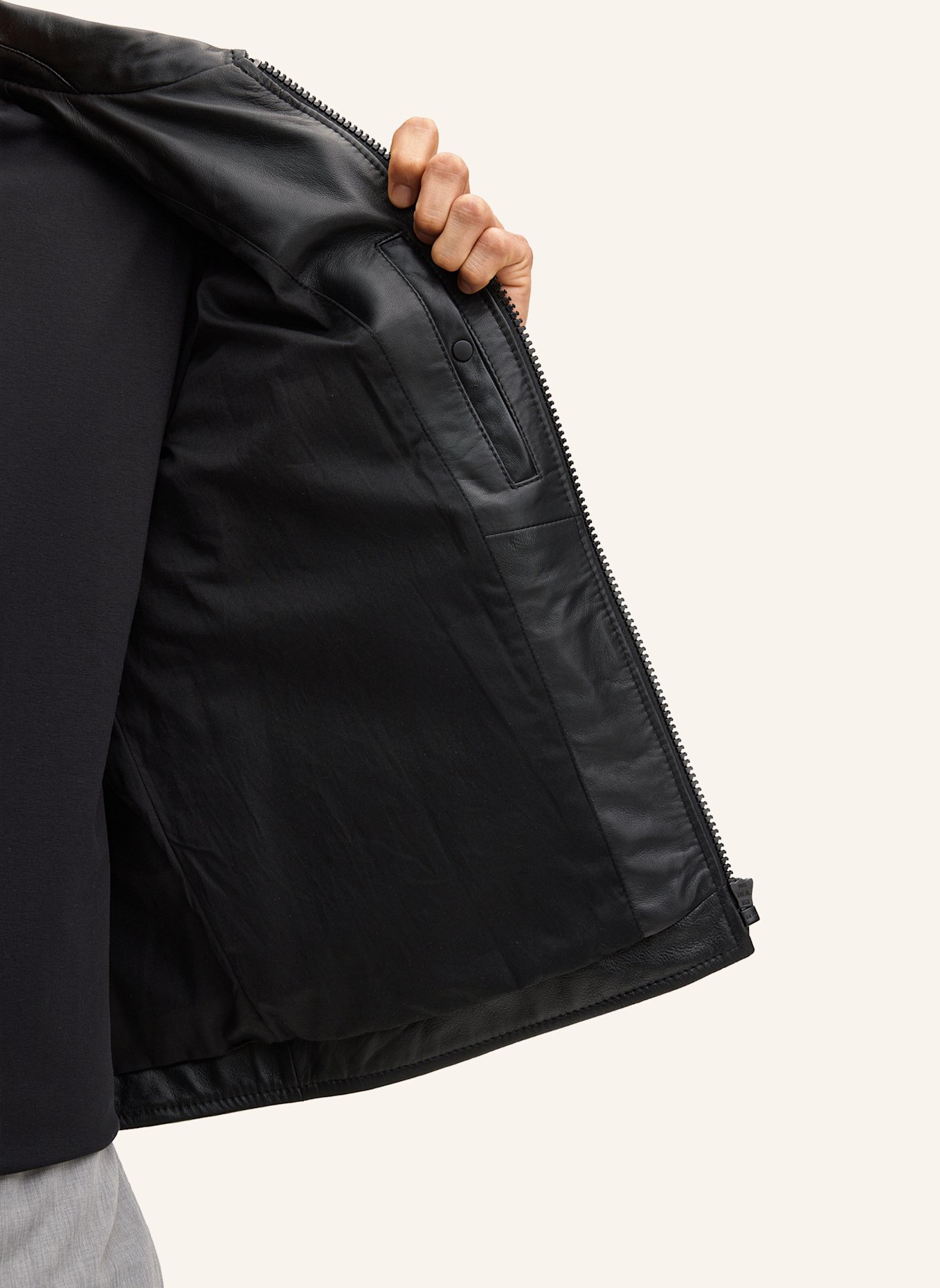 STRELLSON Lederjacke: SCHWARZ