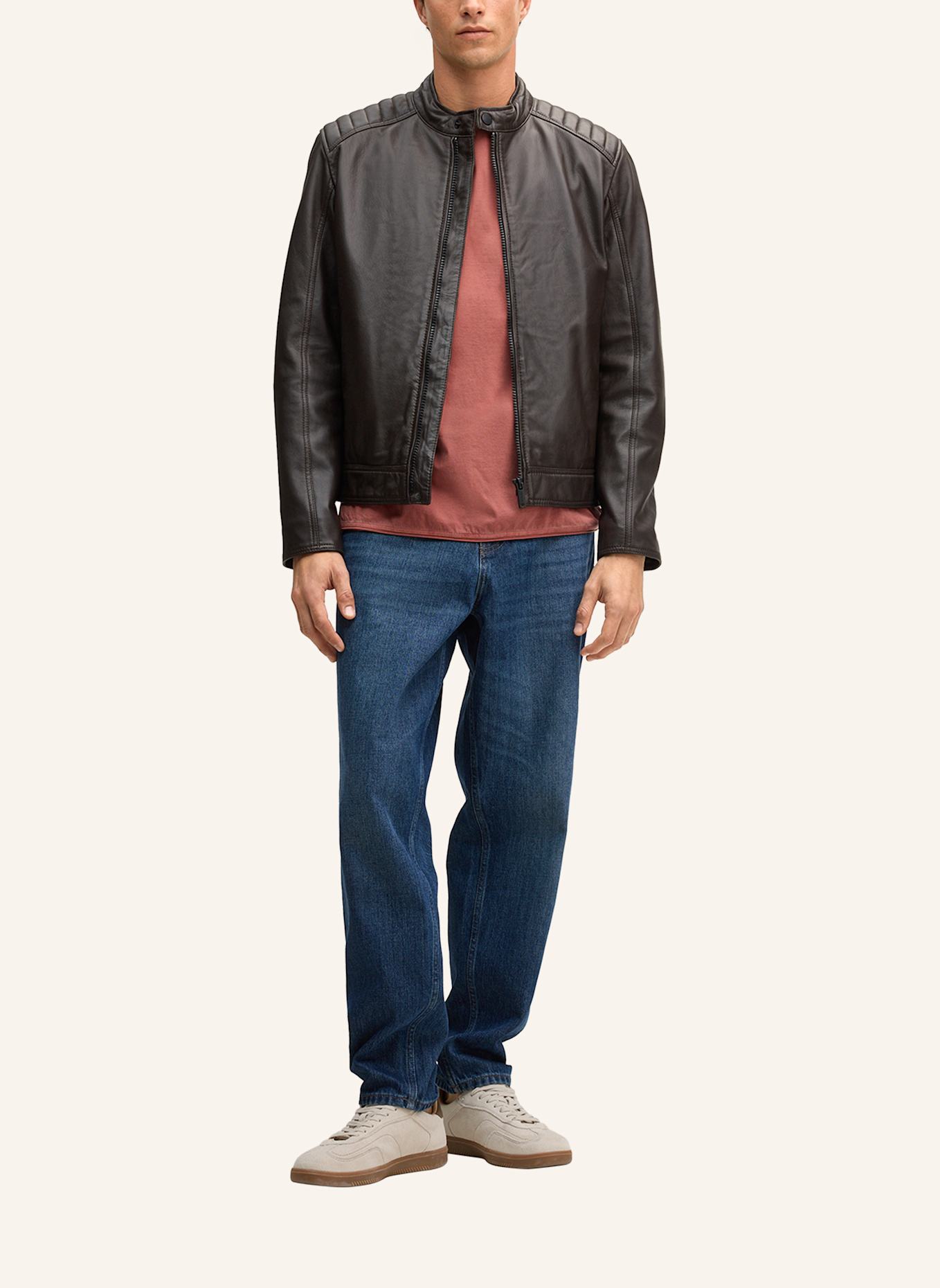 STRELLSON Lederjacke: DUNKELBRAUN