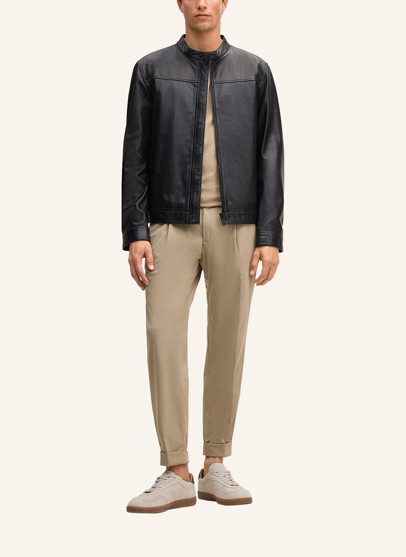 STRELLSON Lederjacke: SCHWARZ