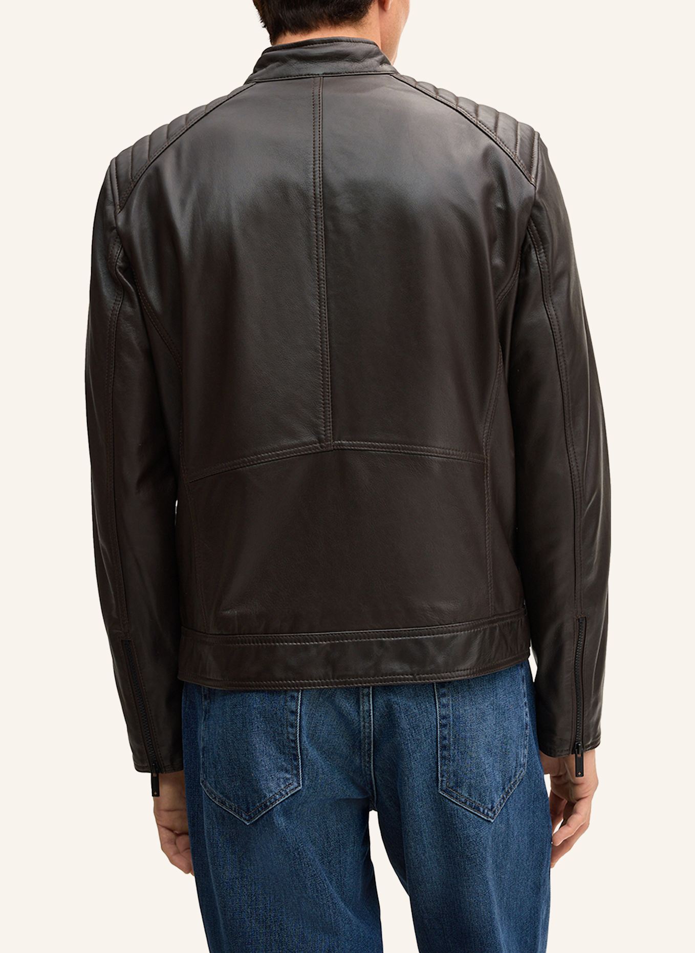 STRELLSON Lederjacke: DUNKELBRAUN
