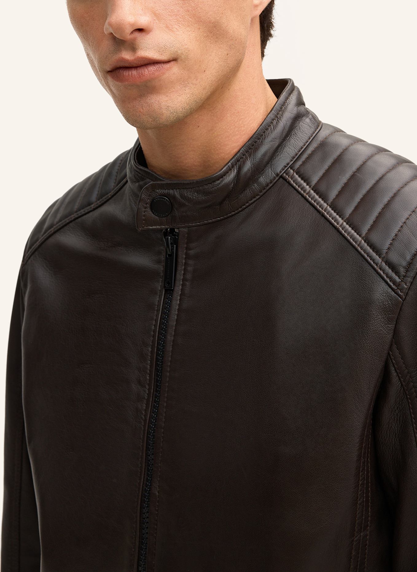 STRELLSON Lederjacke: DUNKELBRAUN