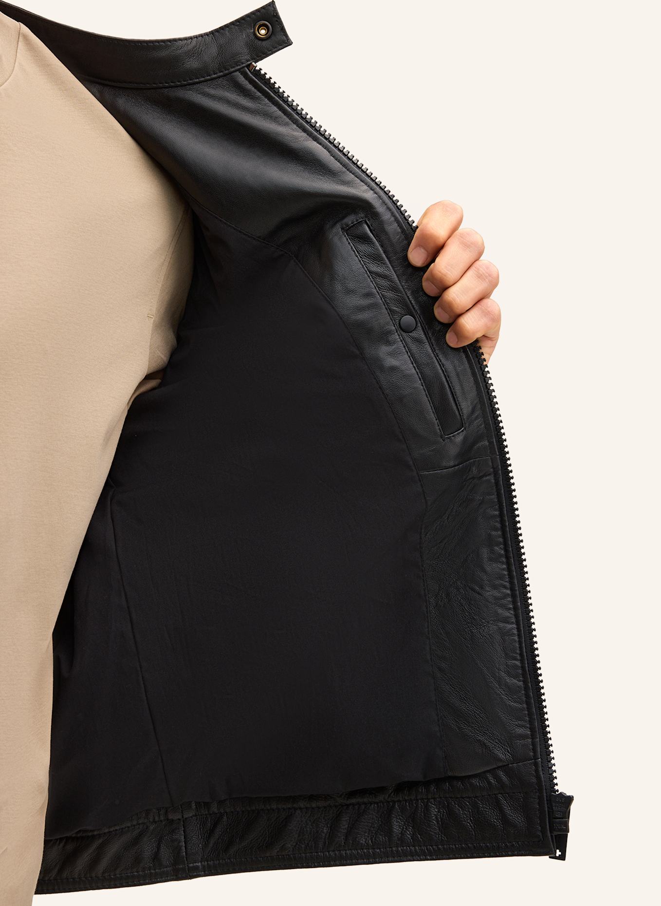 STRELLSON Lederjacke: SCHWARZ