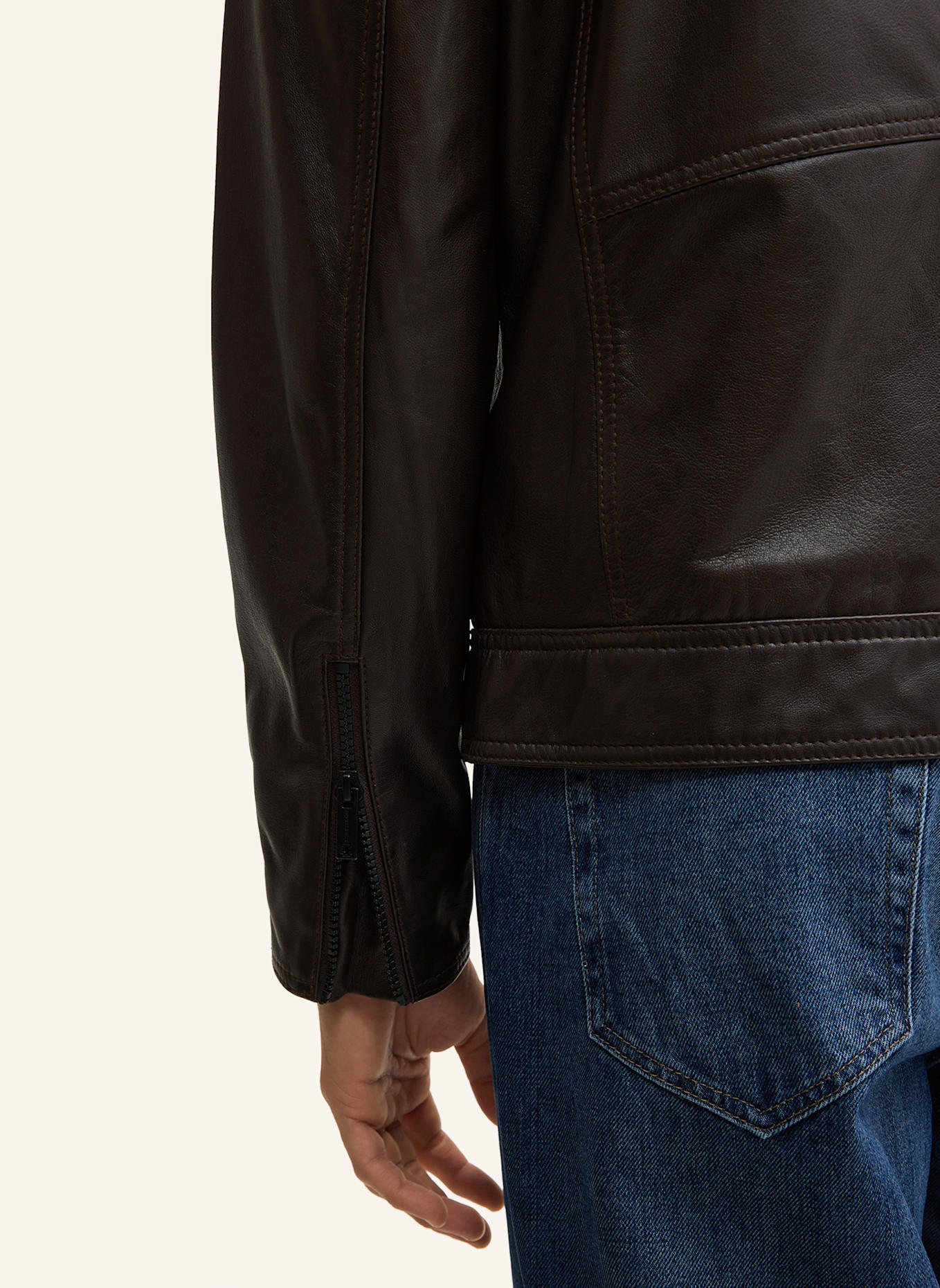 STRELLSON Lederjacke: DUNKELBRAUN