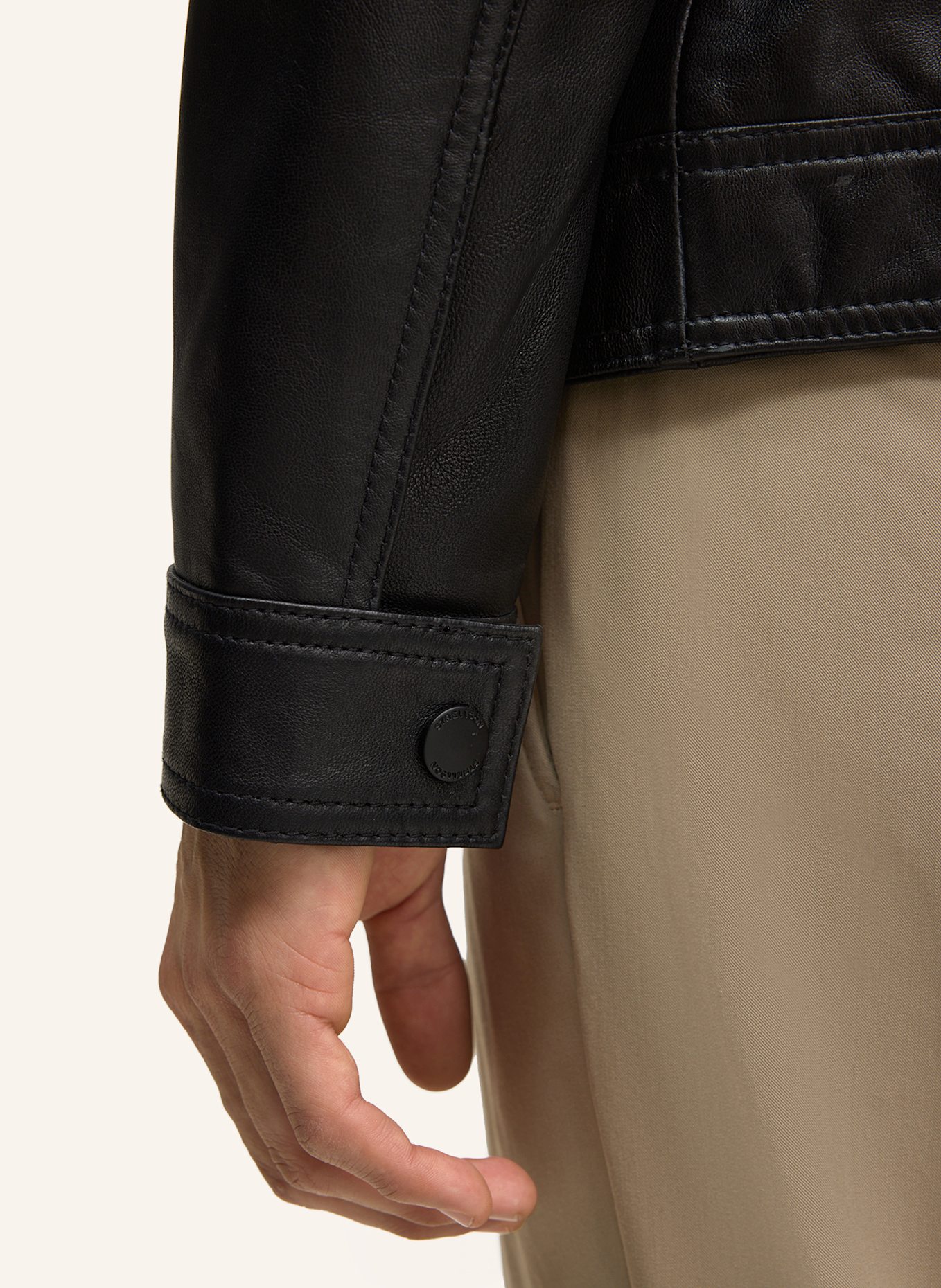 STRELLSON Lederjacke: SCHWARZ