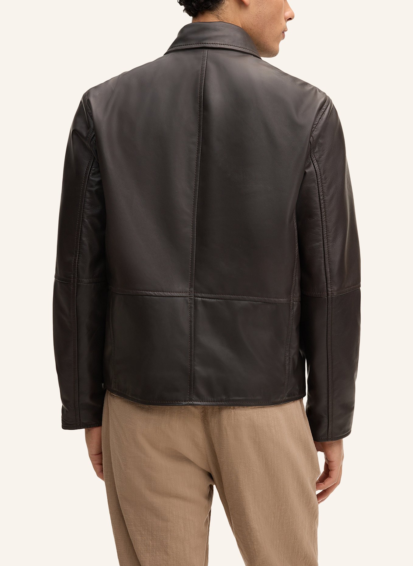 STRELLSON Lederjacke: DUNKELBRAUN