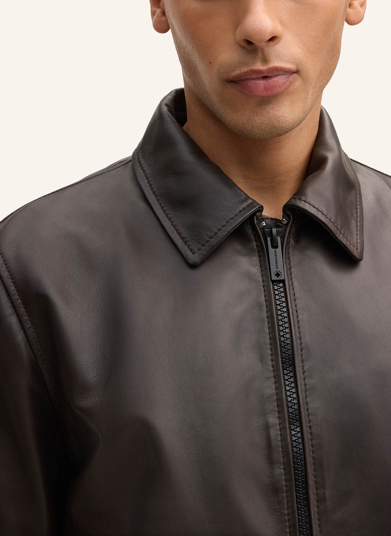 STRELLSON Lederjacke: DUNKELBRAUN