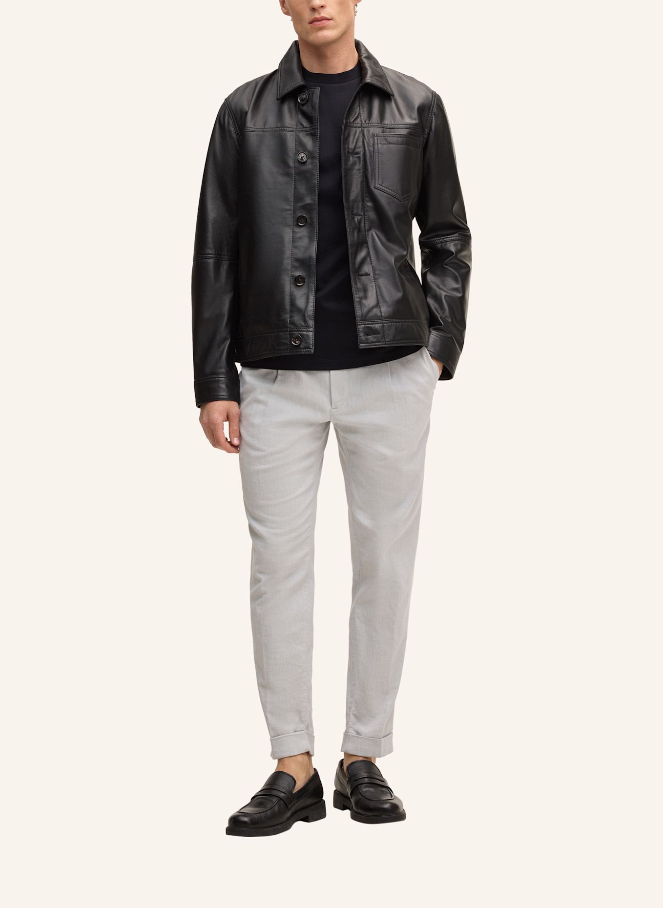 STRELLSON Lederjacke: SCHWARZ