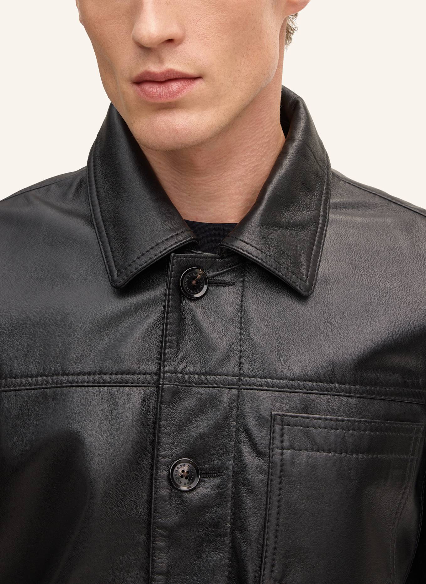 STRELLSON Lederjacke: SCHWARZ
