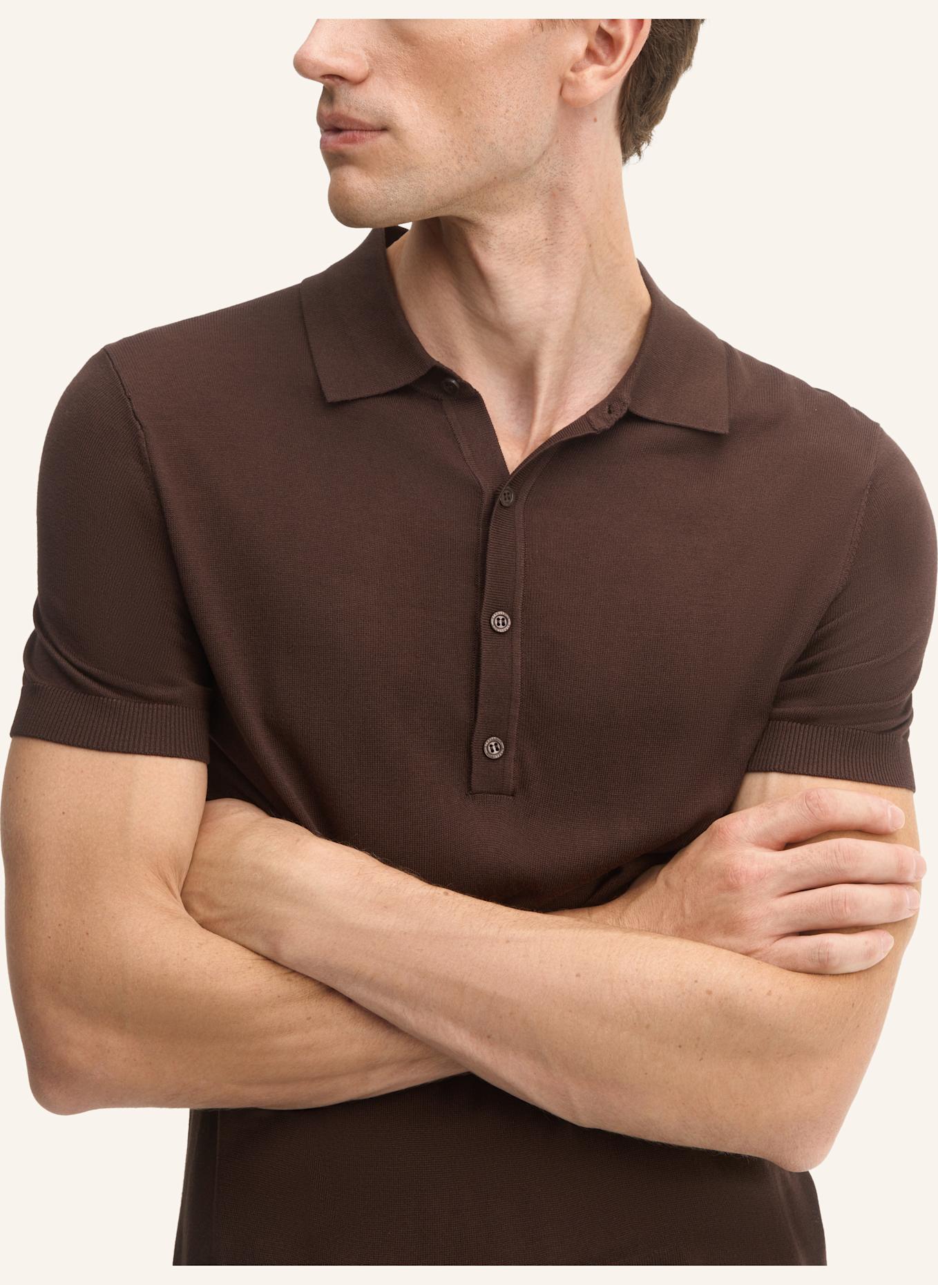 STRELLSON Strick-Poloshirt VADIM: BRAUN
