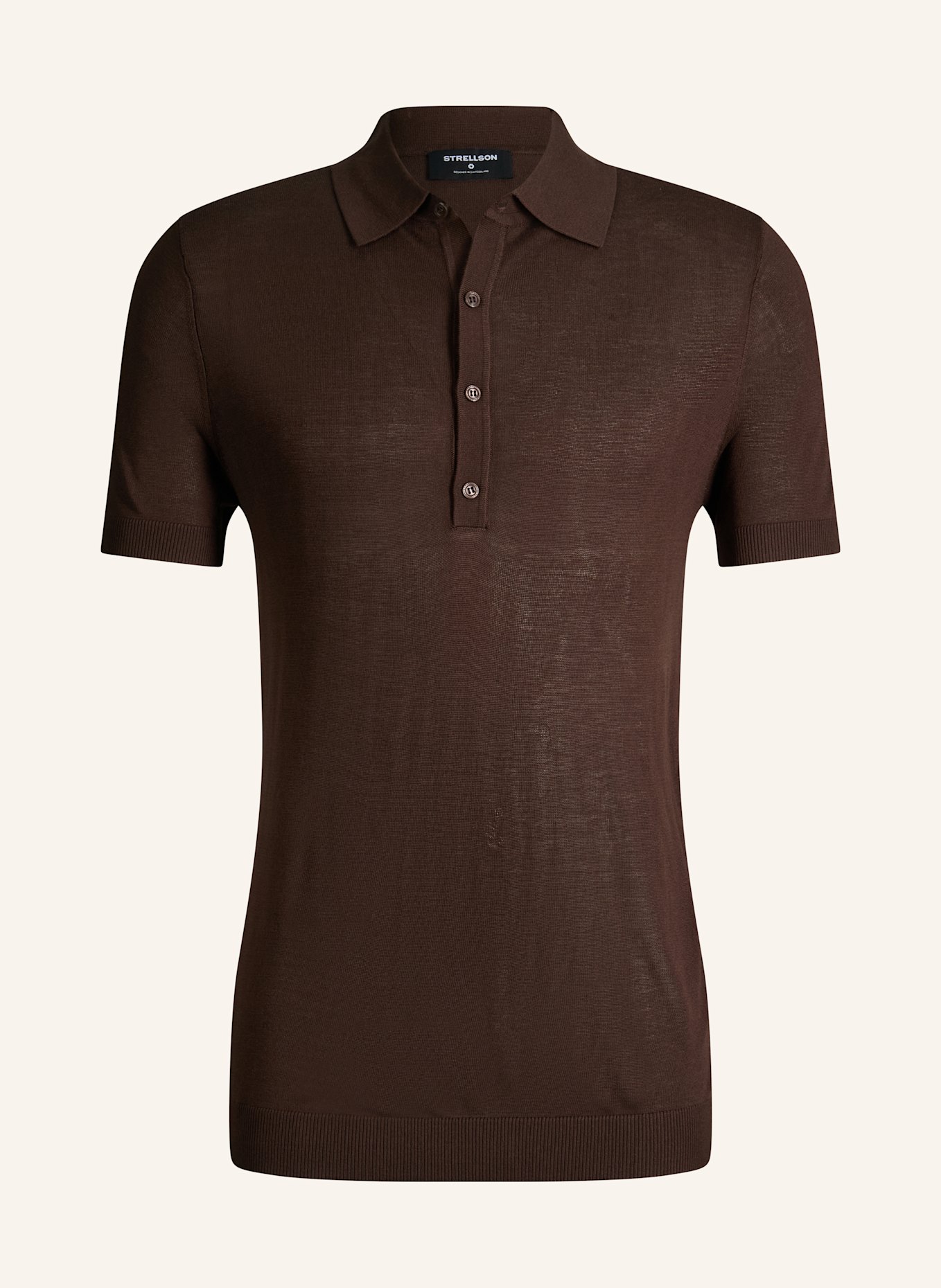 STRELLSON Strick-Poloshirt VADIM: BRAUN