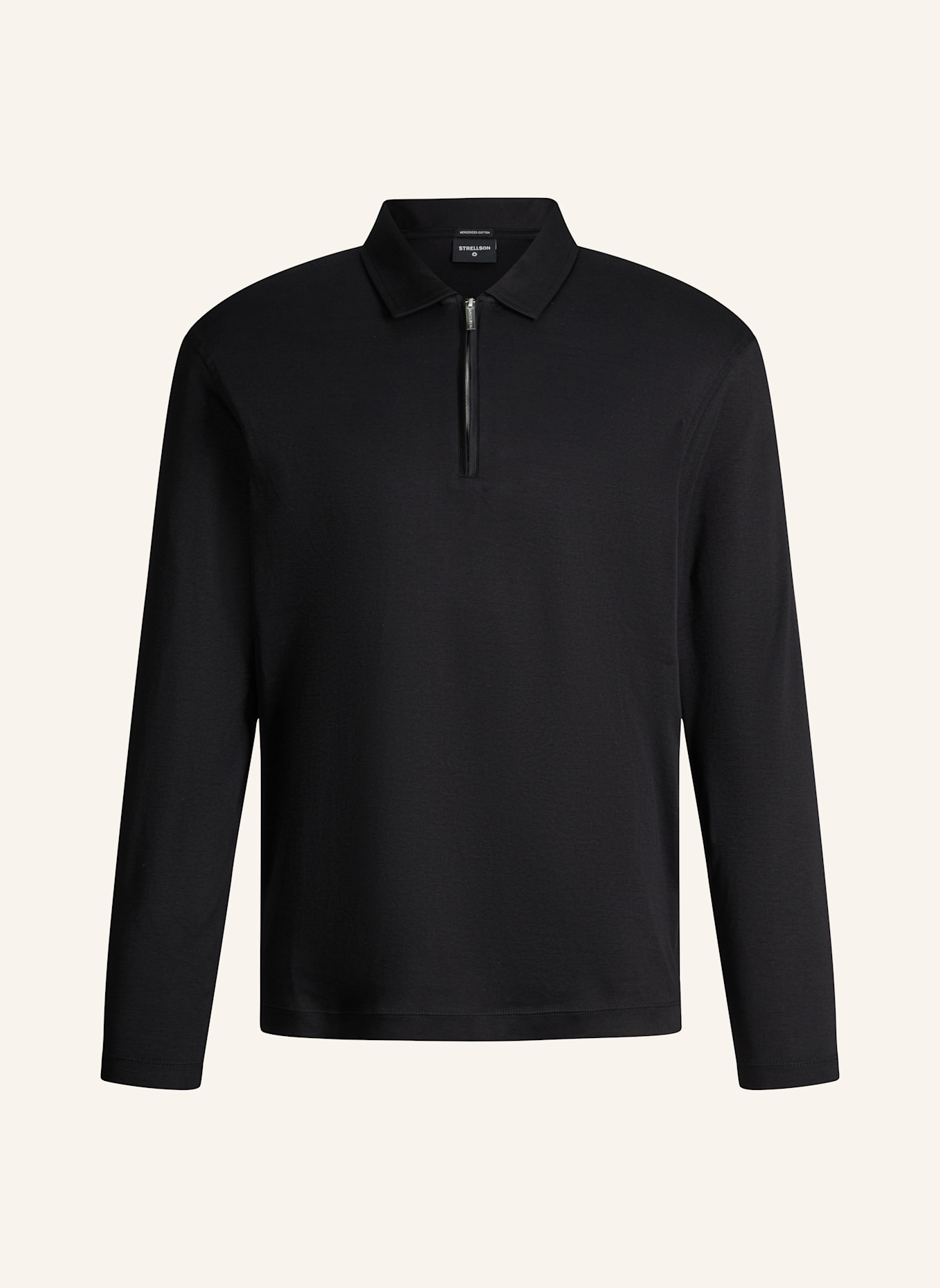 STRELLSON Polo-Longsleeve: SCHWARZ