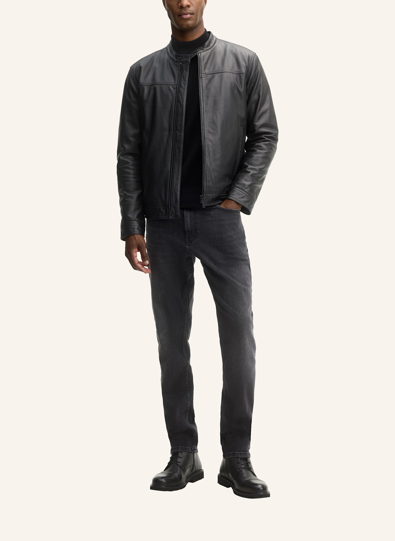 STRELLSON Lederjacke: SCHWARZ