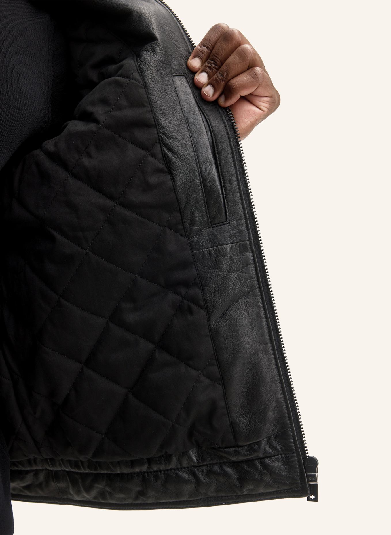 STRELLSON Lederjacke: SCHWARZ