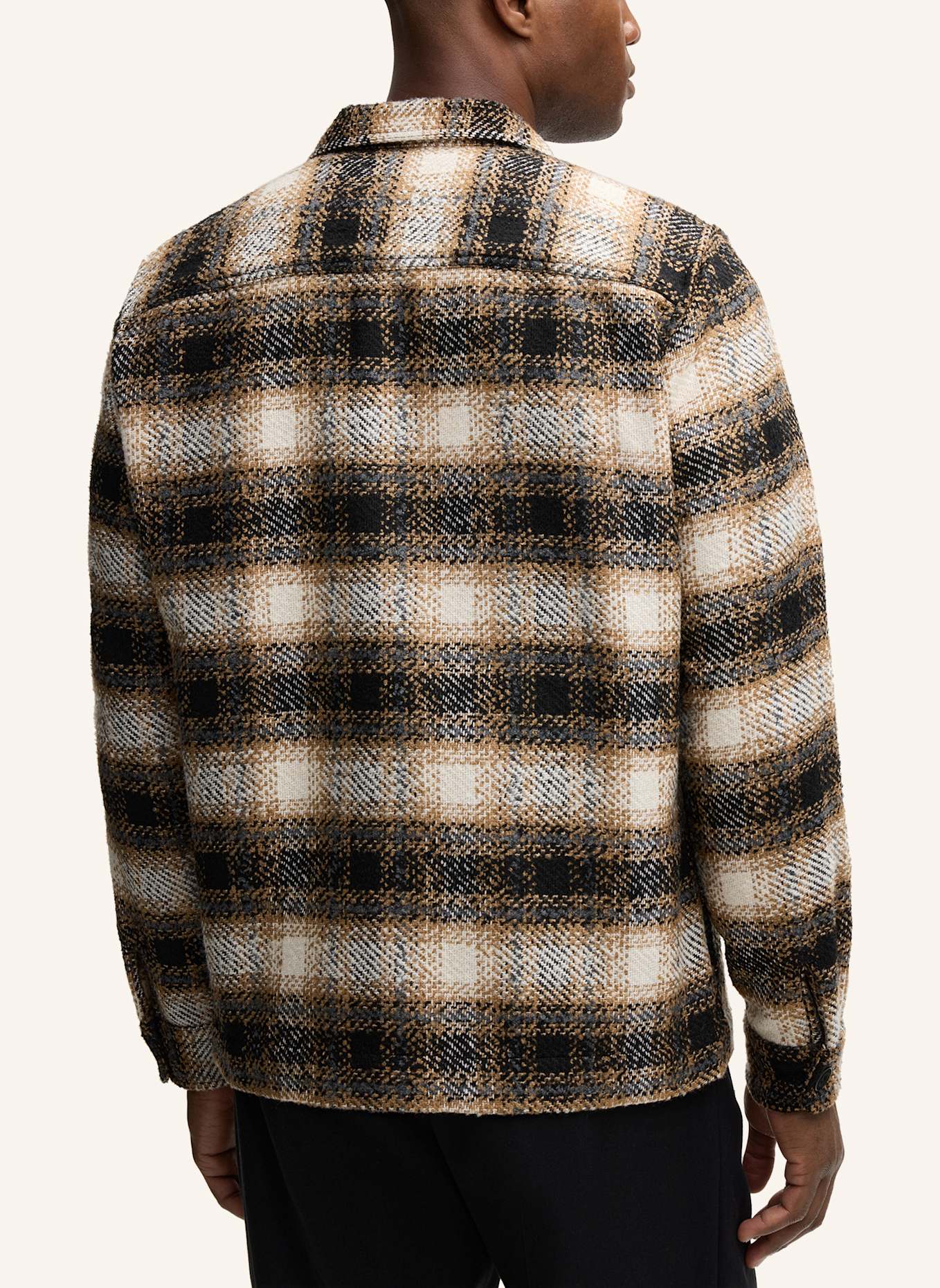 STRELLSON Overshirt: BEIGE/ SCHWARZ