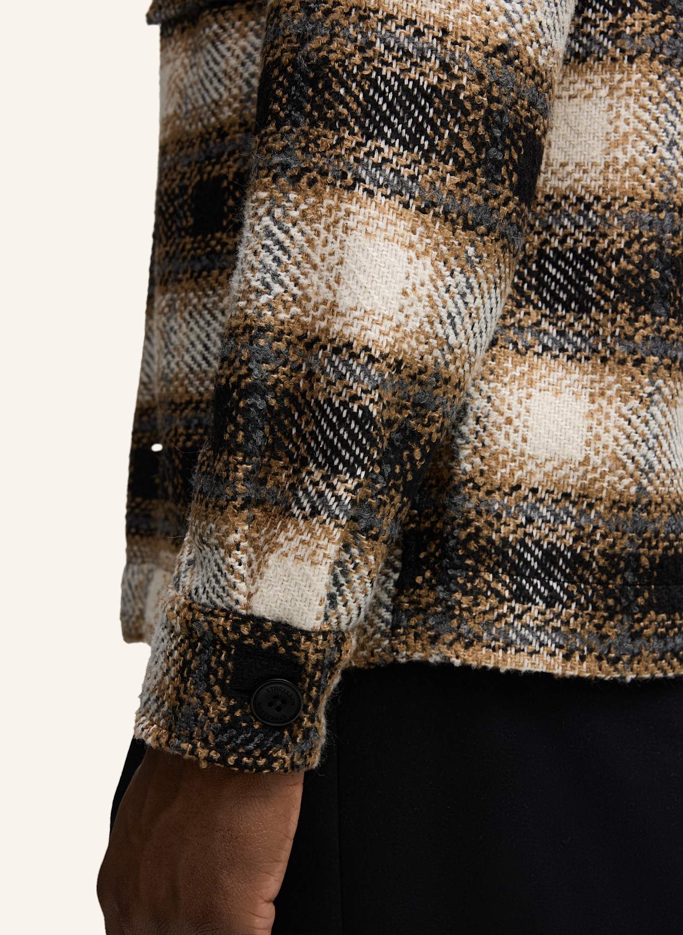 STRELLSON Overshirt: BEIGE/ SCHWARZ