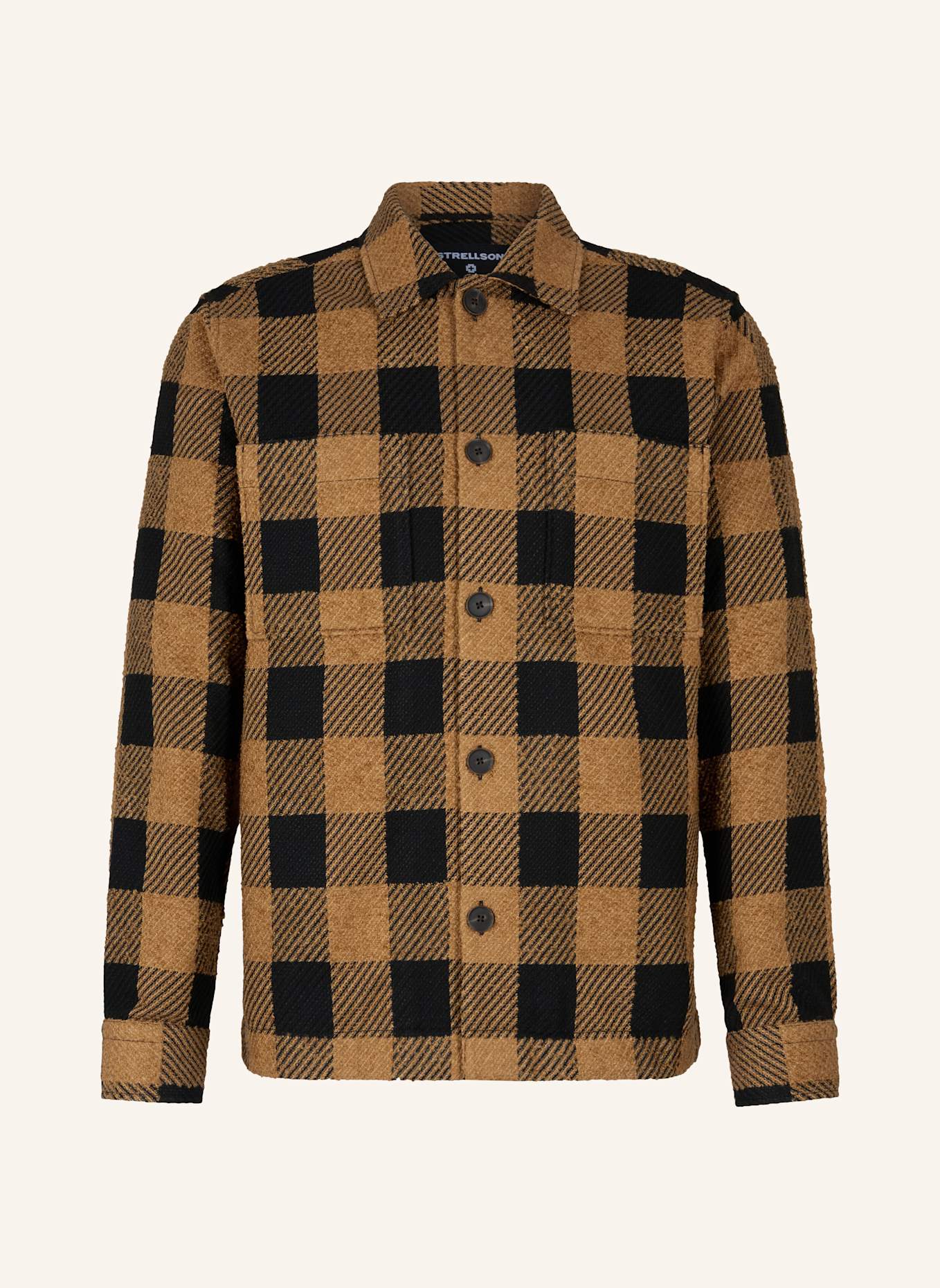 STRELLSON Overjacket NORIN: CAMEL/ SCHWARZ