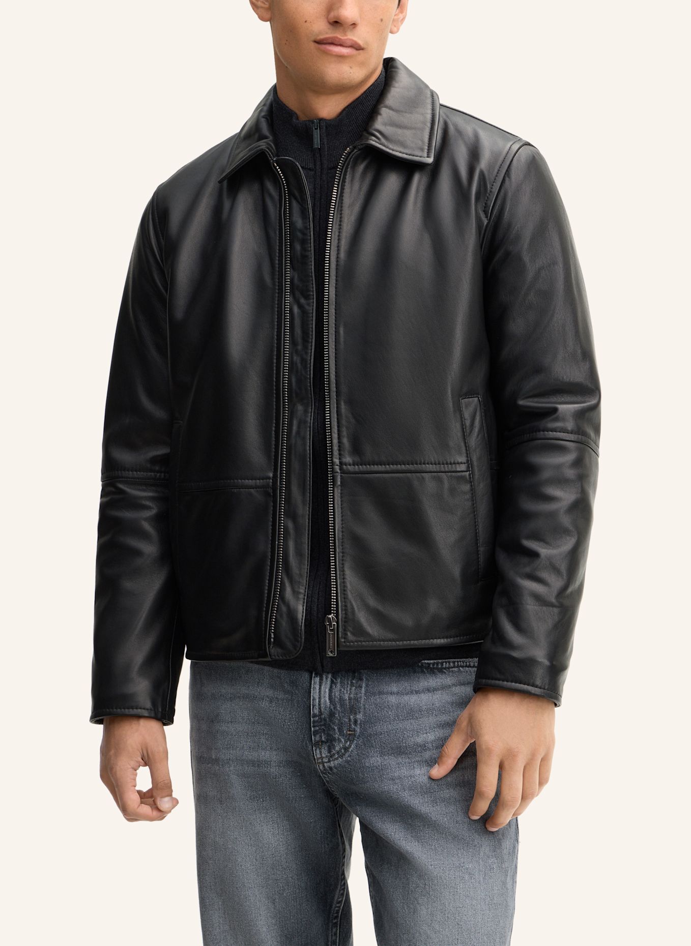 STRELLSON Lederjacke: SCHWARZ