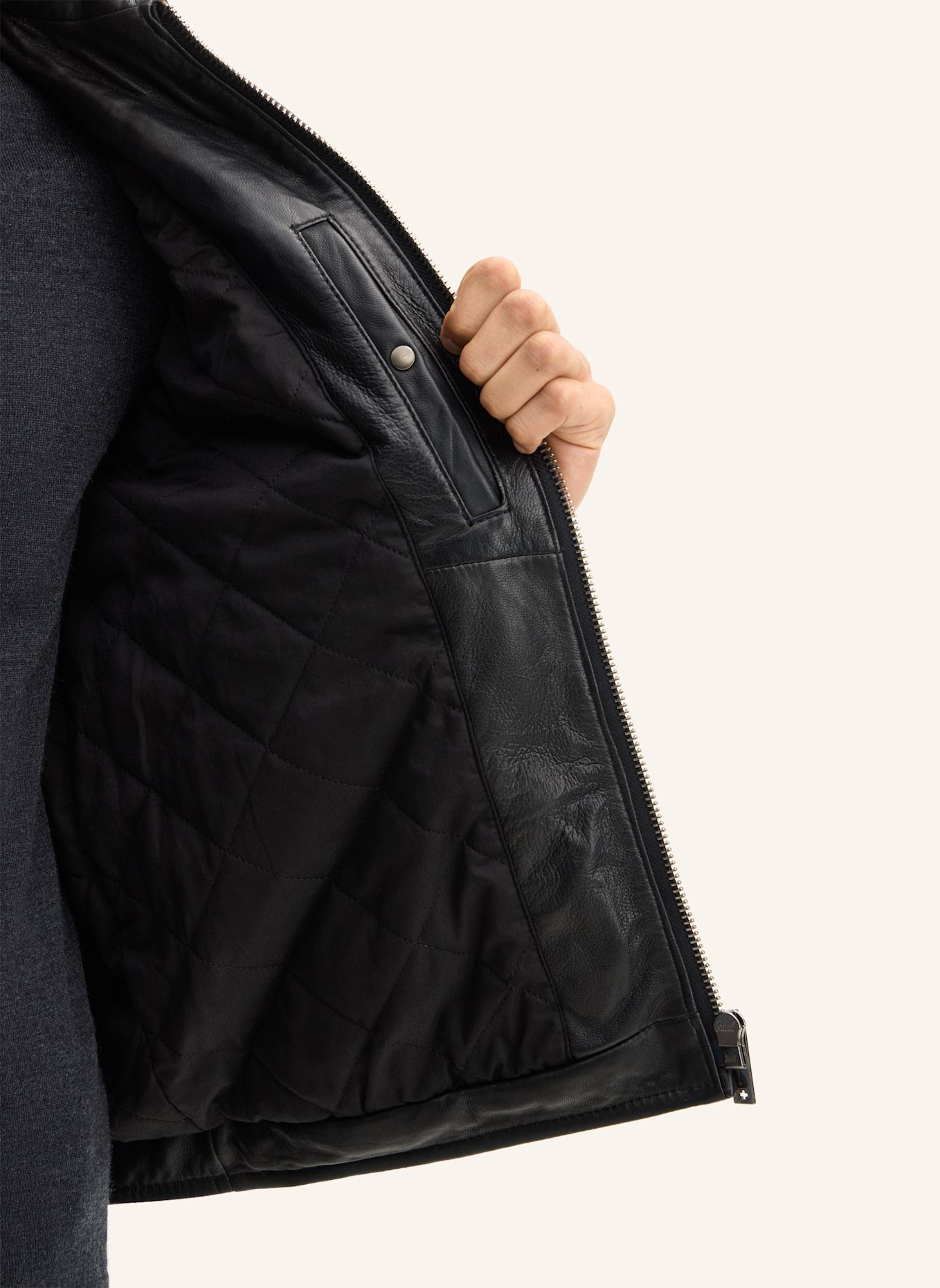 STRELLSON Lederjacke: SCHWARZ