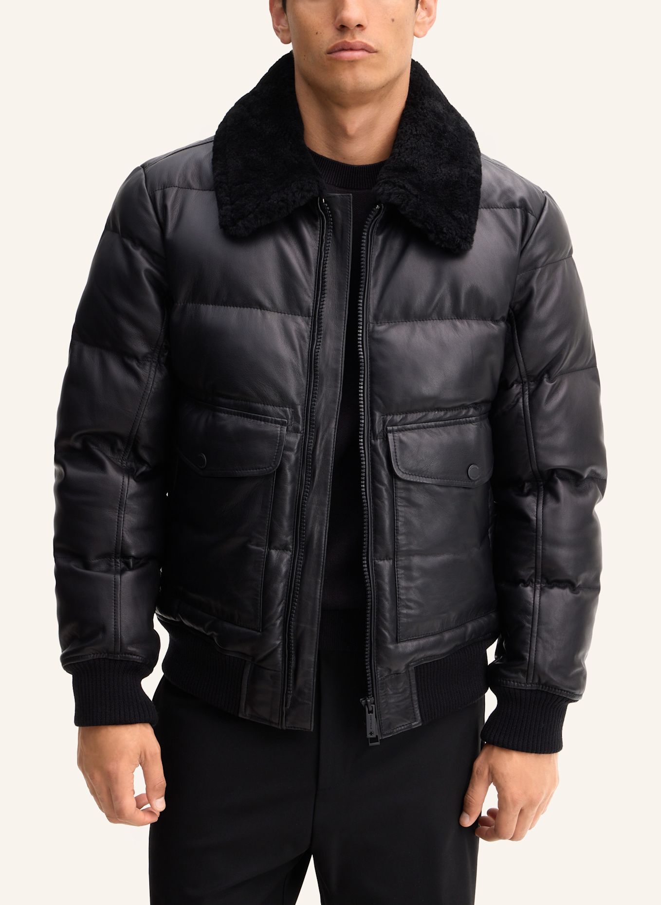 STRELLSON Lederjacke: SCHWARZ