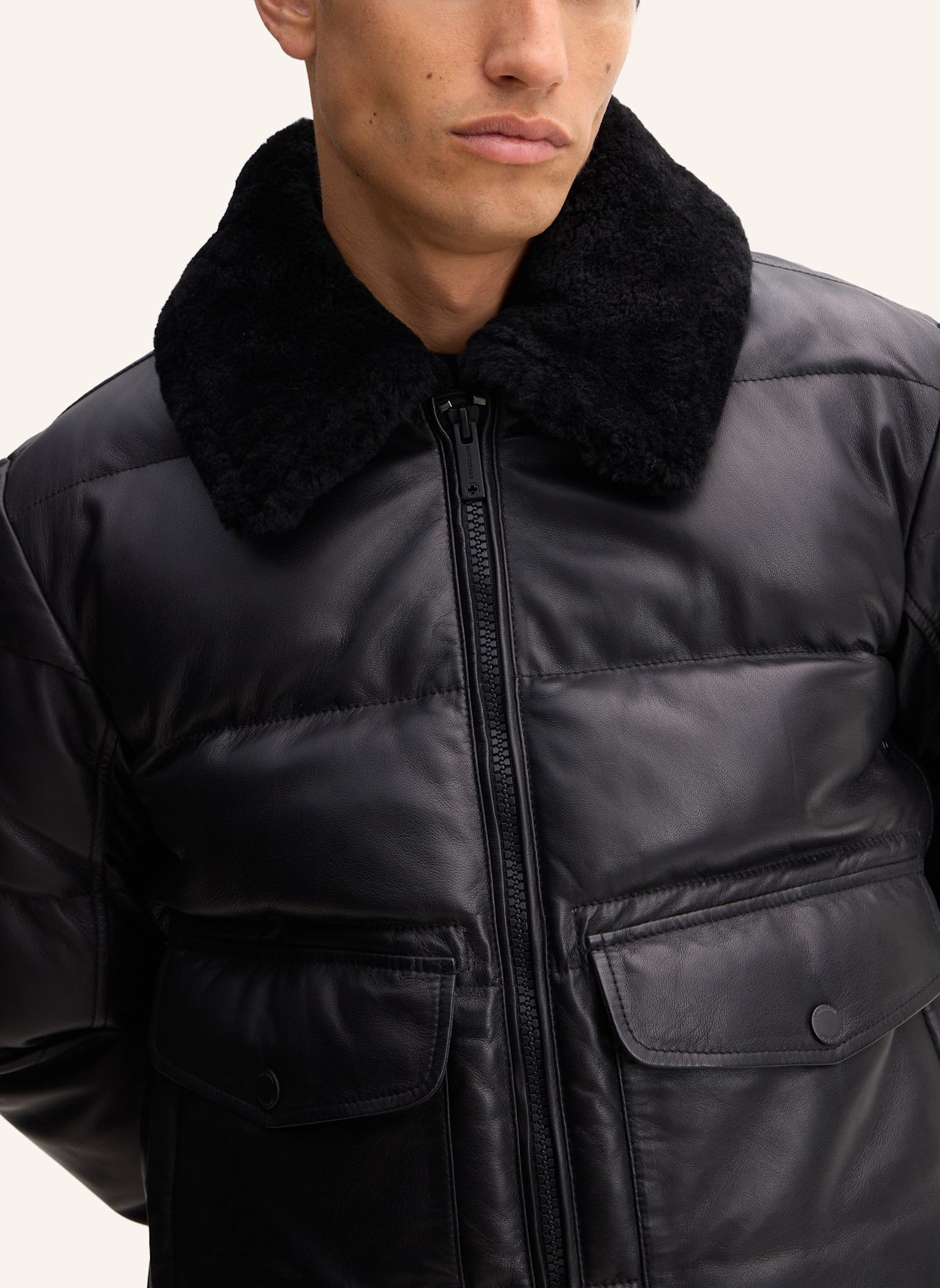 STRELLSON Lederjacke: SCHWARZ