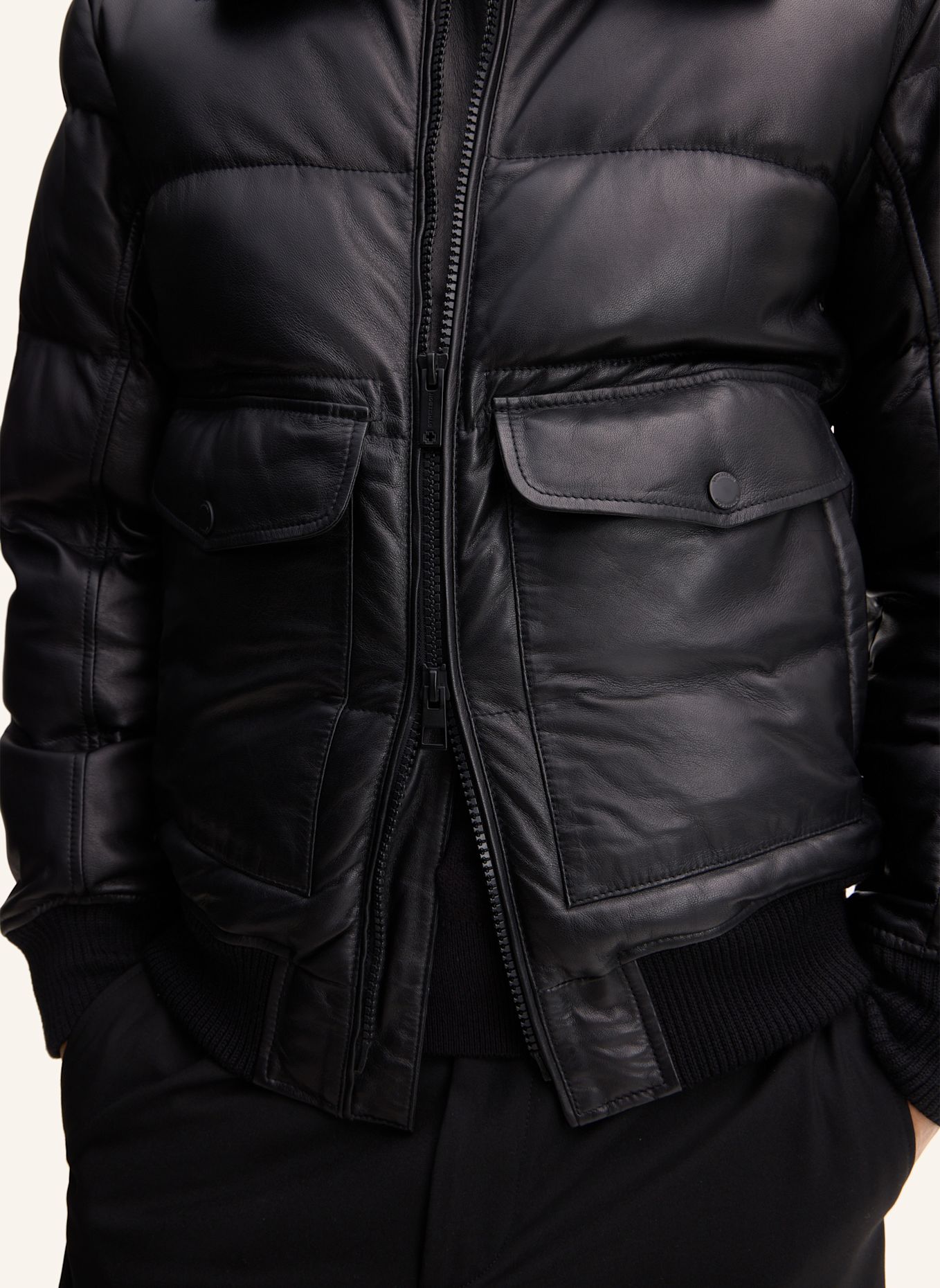 STRELLSON Lederjacke: SCHWARZ