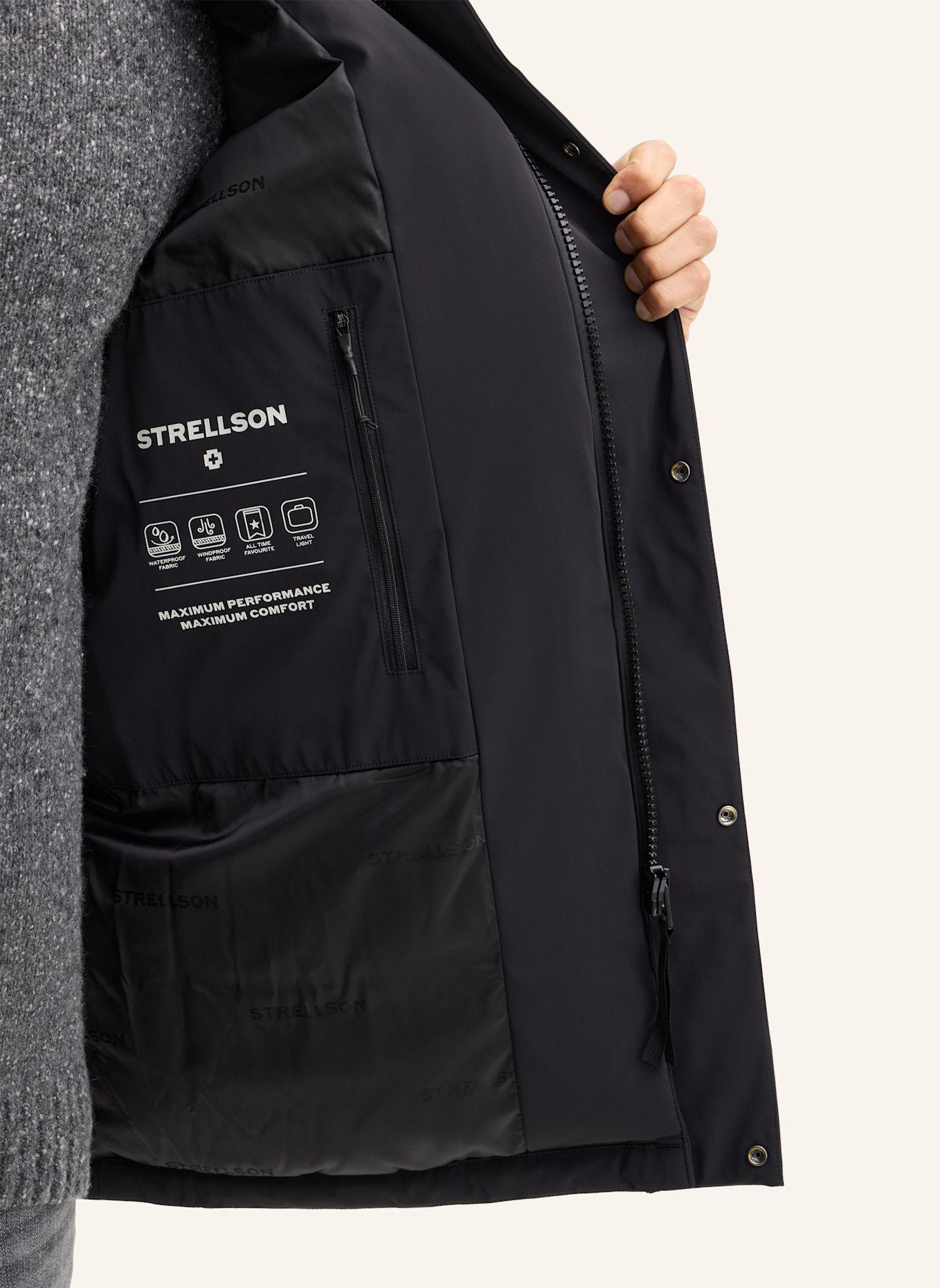 STRELLSON Parka: SCHWARZ