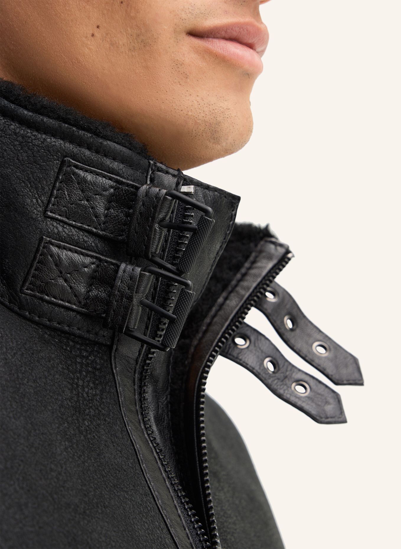 STRELLSON Lederjacke: SCHWARZ